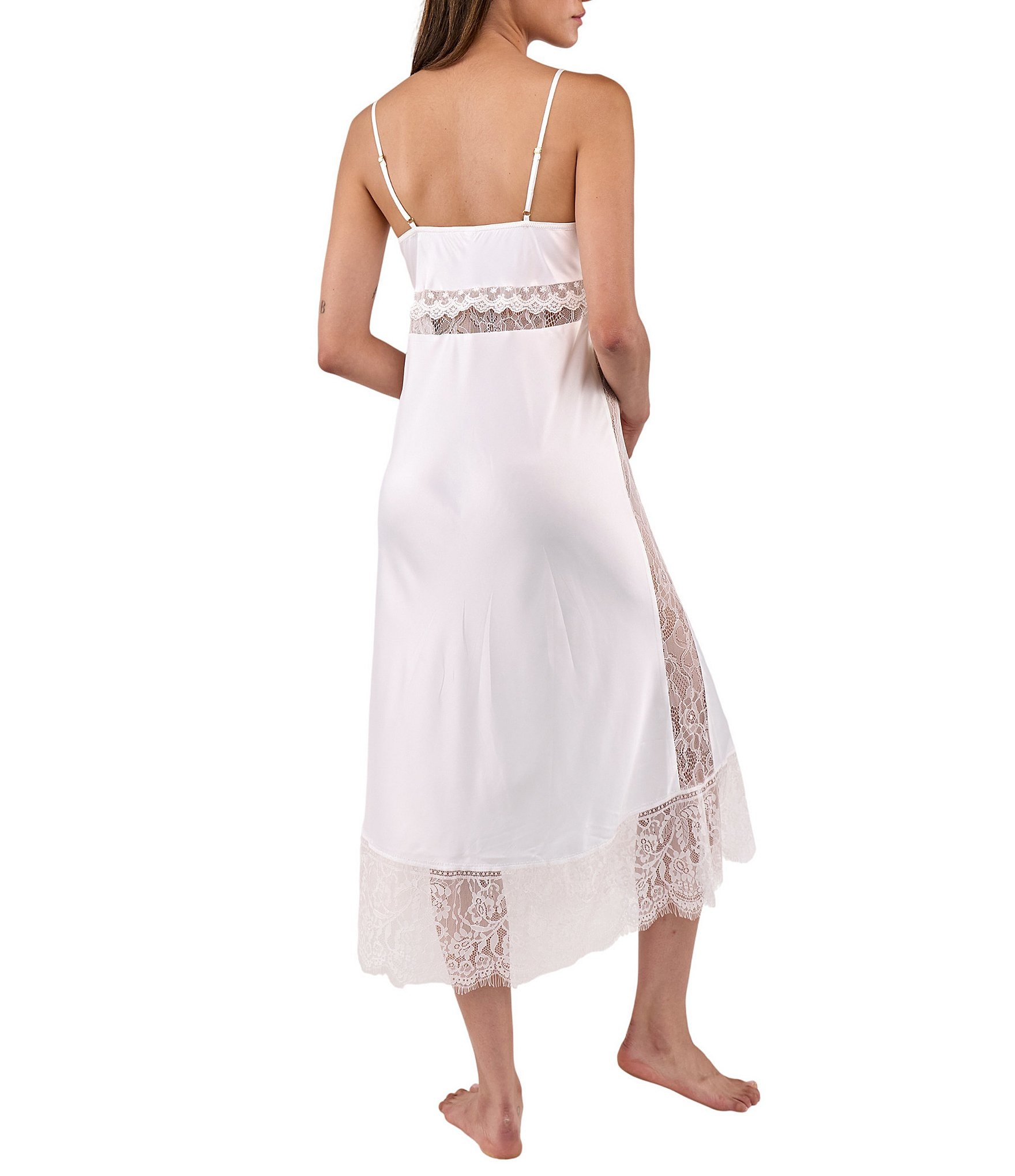 Flora Nikrooz Skyler Luxe Sleeveless V-Neck Stretch Satin Long Nightgown