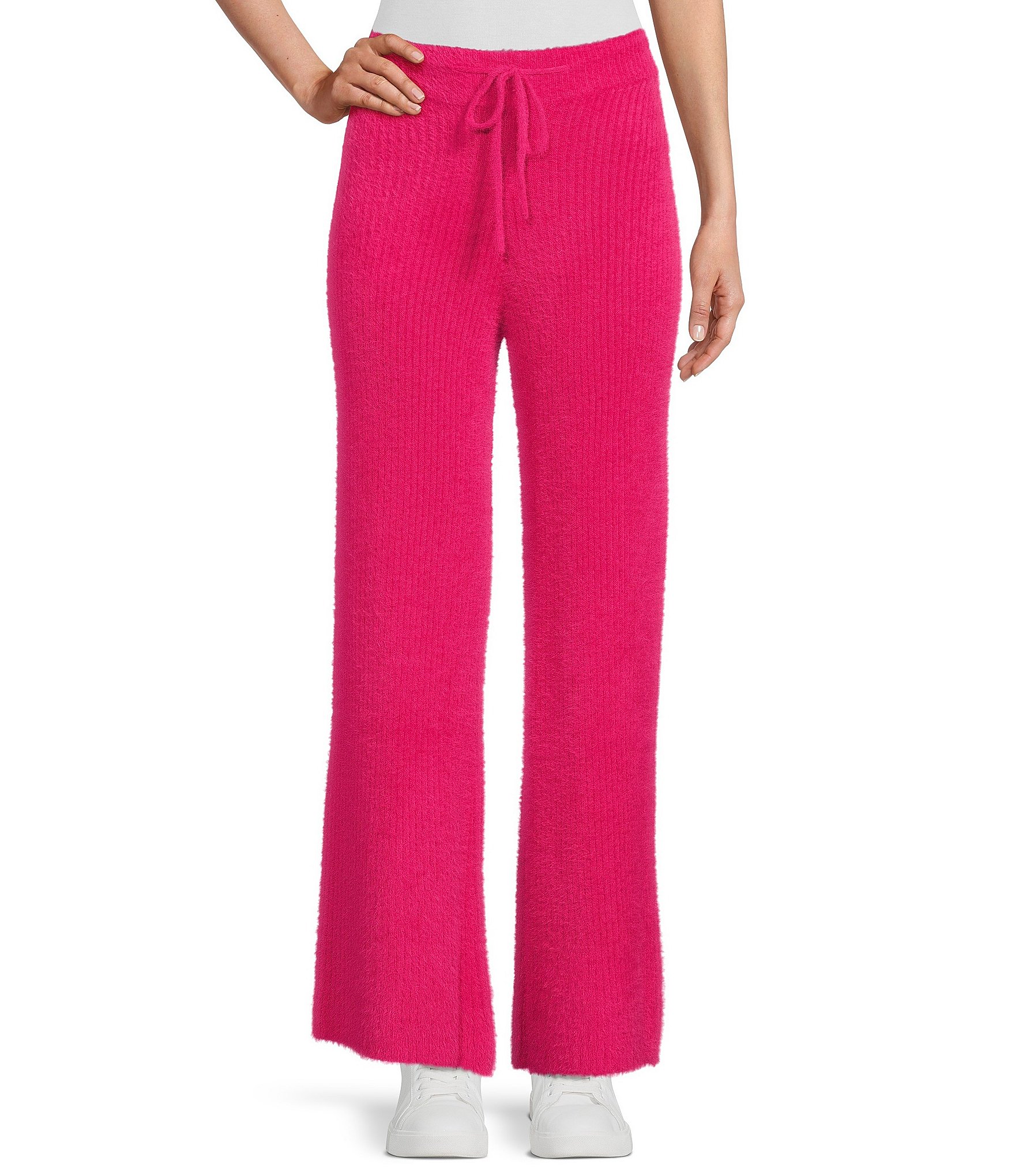 Fornia Coordinating Eyelash Mid Rise Tie Waist Wide Leg Pants | Dillard's