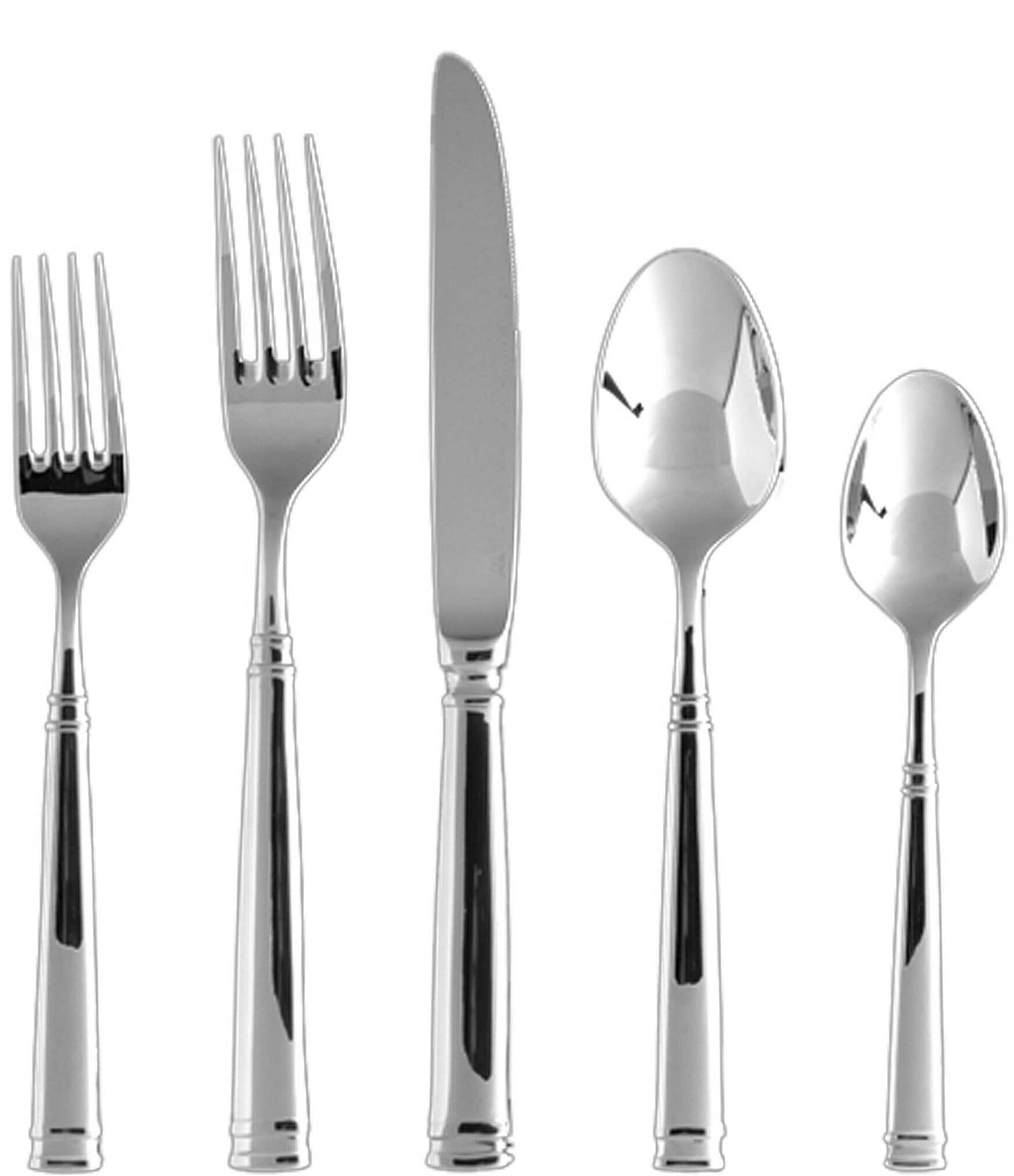 Fortessa Bistro 5-Piece Silver Stainless Steel Flatware Set