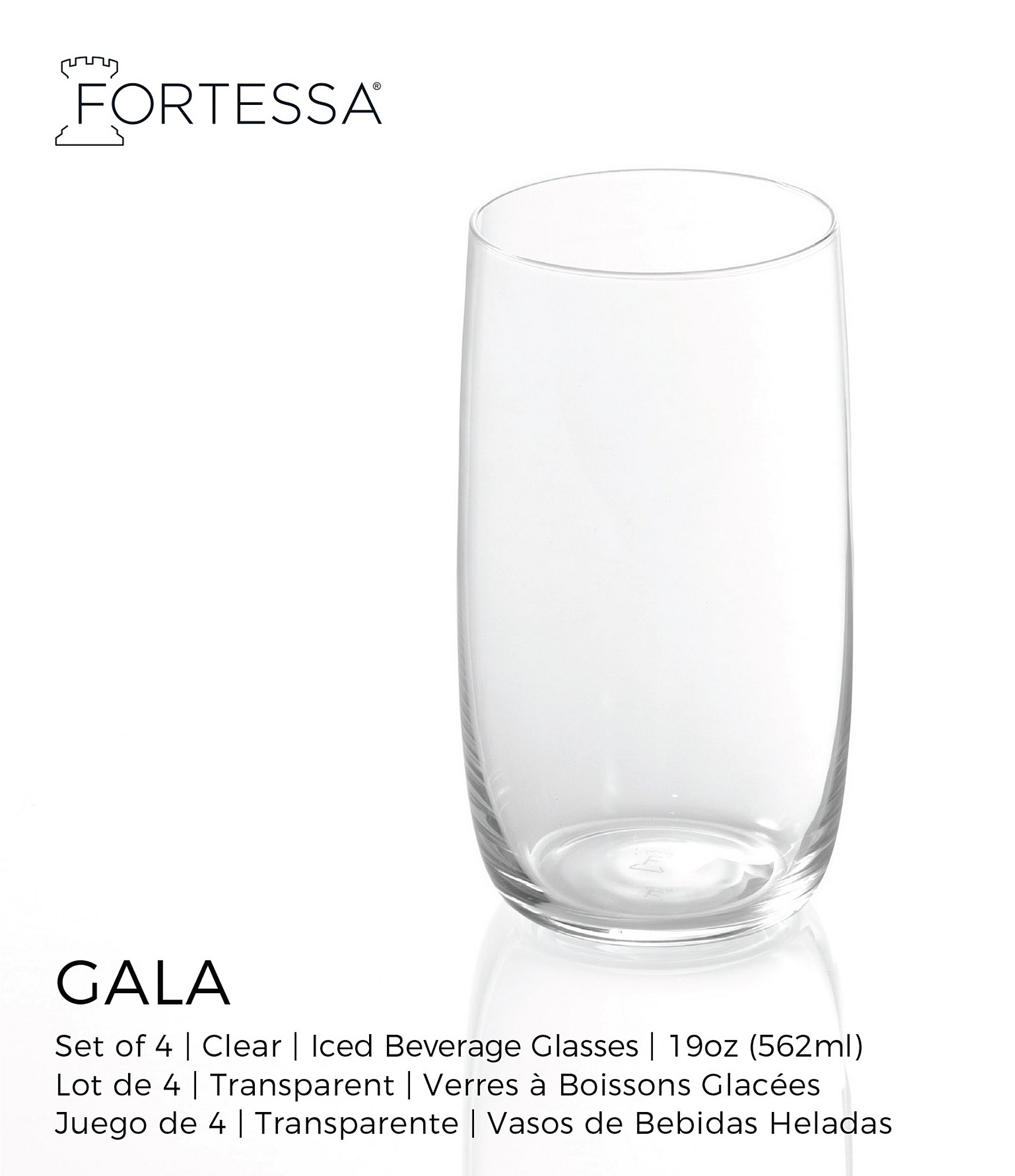 Fortessa Gala Collection Iced Beverage Glasses, Set of 4
