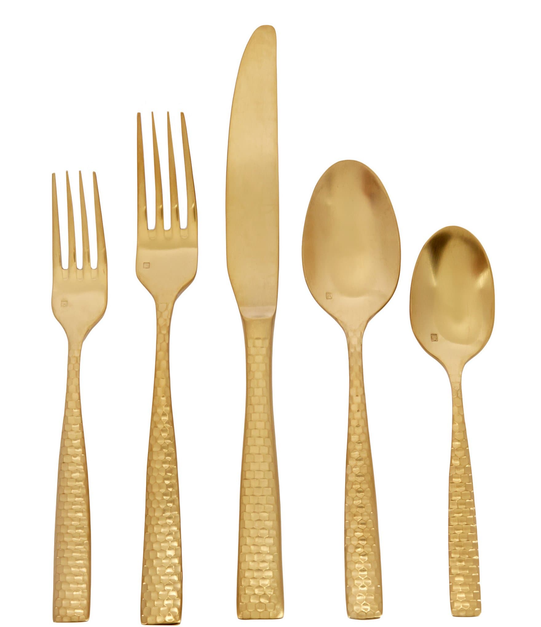 https://dimg.dillards.com/is/image/DillardsZoom/zoom/fortessa-lucca-faceted-brushed-gold-5-piece-stainless-steel-flatware-set/00000000_zi_20378771.jpg