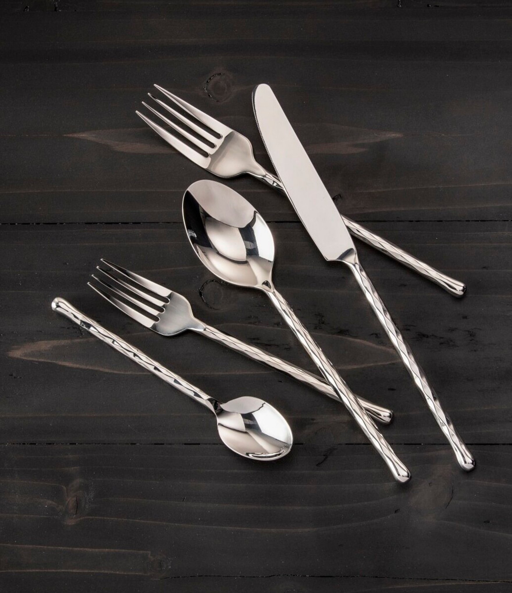 Fortessa Spindle 5-Piece Stainless Steel Flatware Set