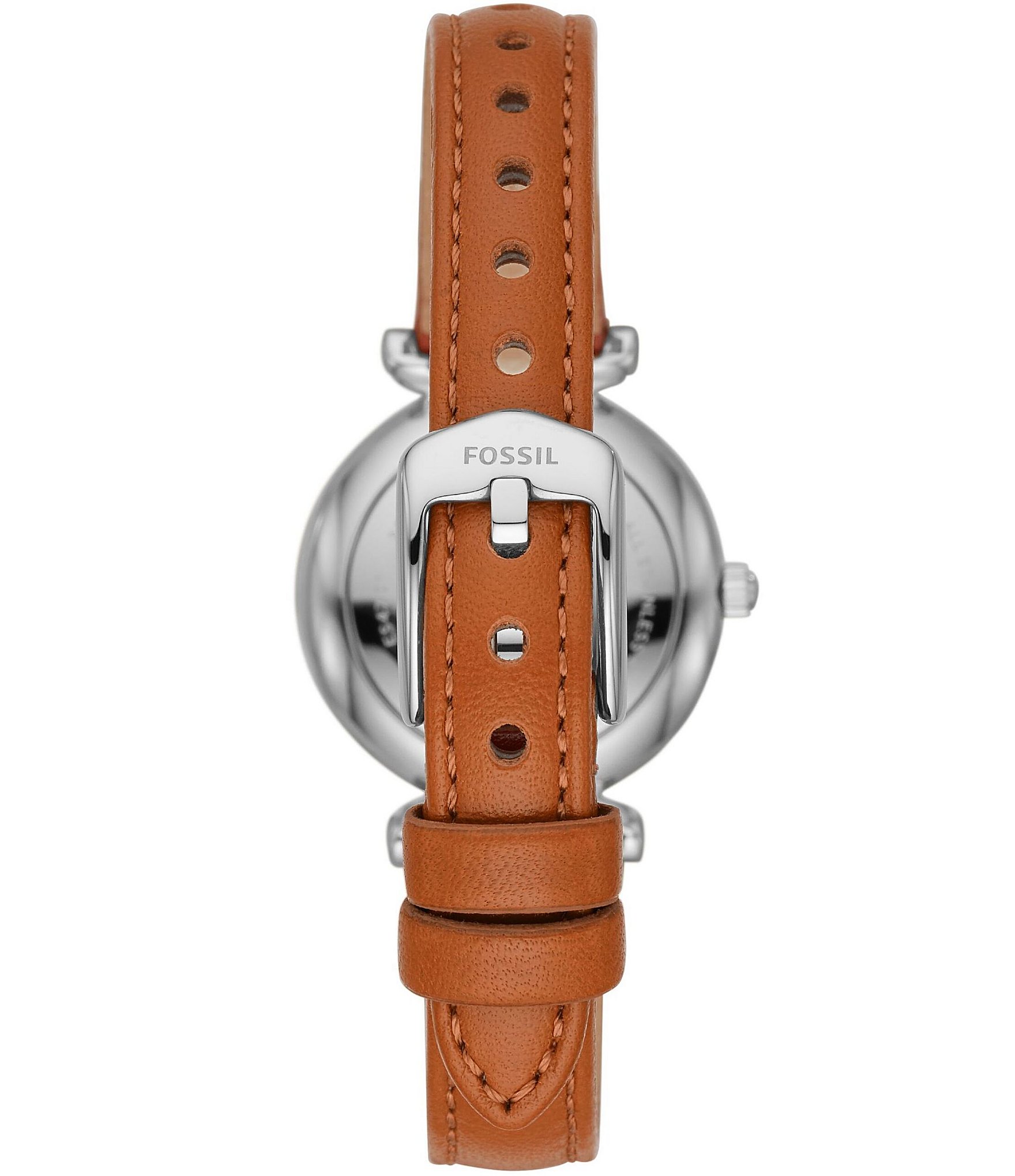 Fossil Carlie Mini Three-Hand Tan Leather Watch