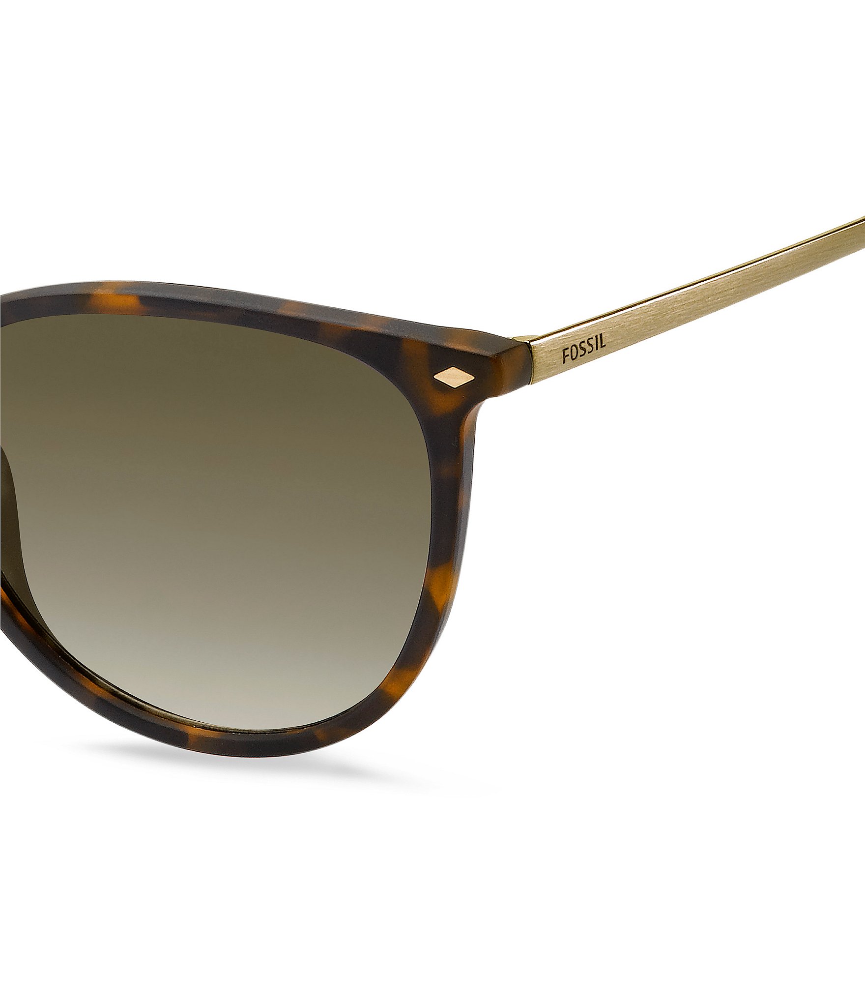 Fossil Unisex Combo Pantos Tortoise Round Sunglasses