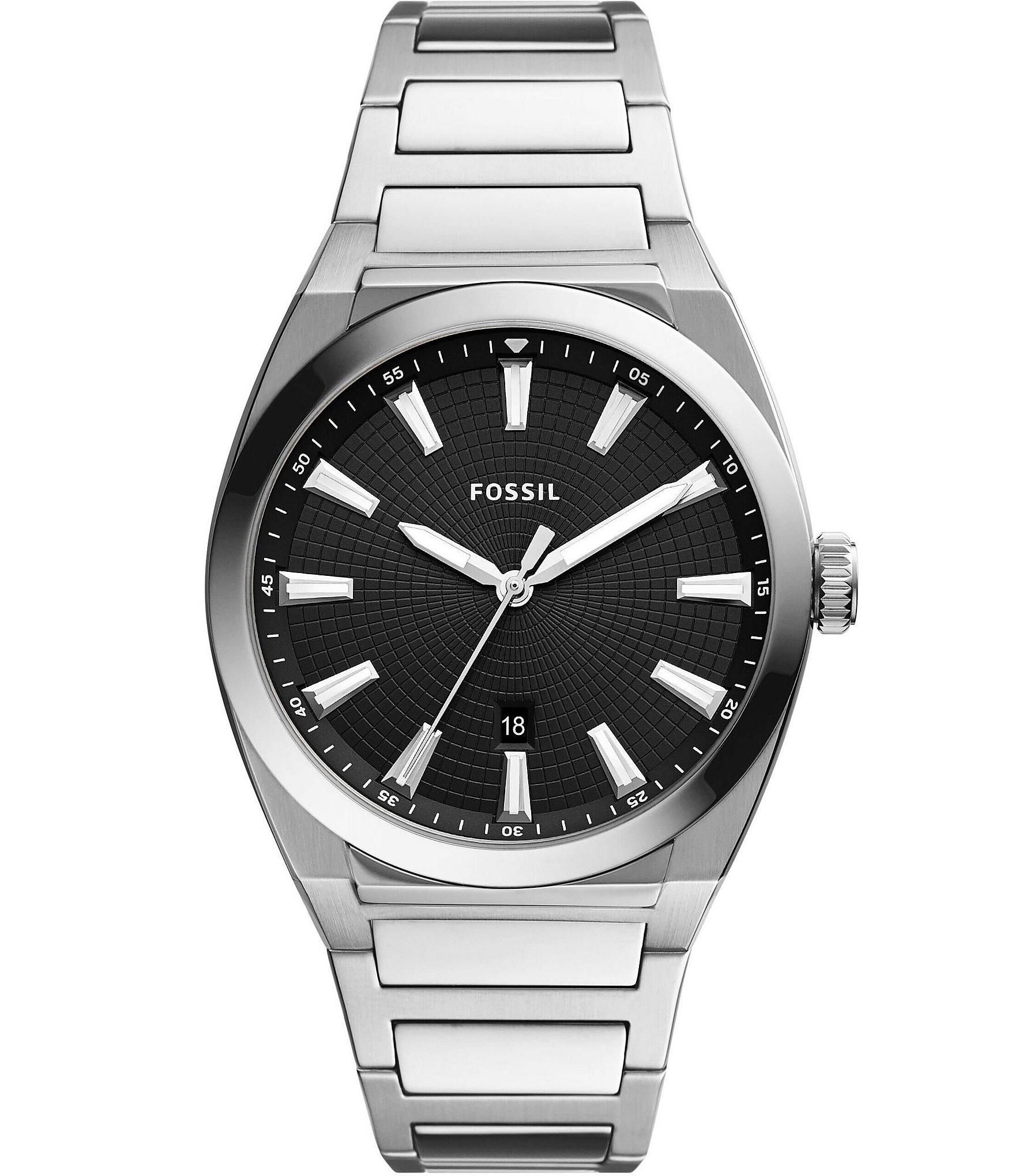 Fossil Everett Three-Hand Date Stainless Steel Watch | Dillard's