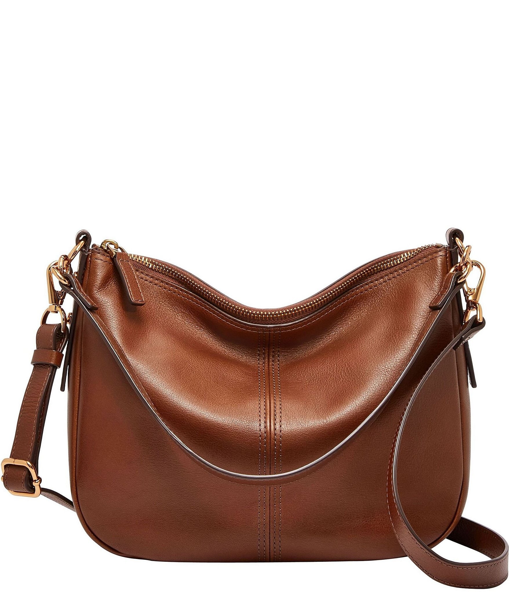 Fossil Jolie Zip Top Key Leather Crossbody Shoulder Bag