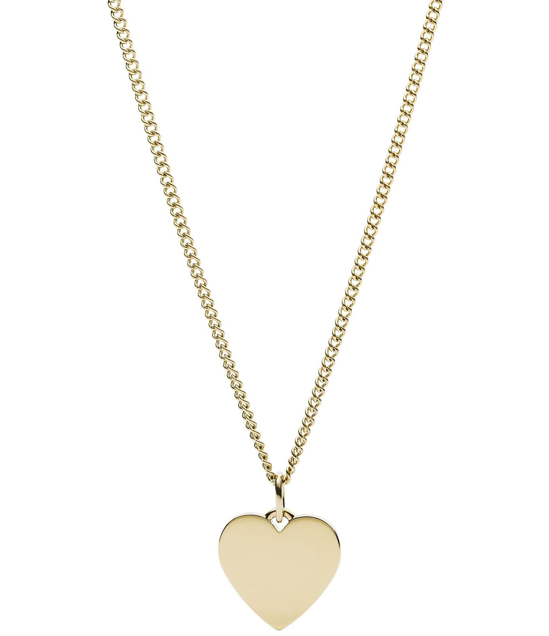 Fossil Lane Heart Gold-Tone Stainless Steel Necklace | Dillard's