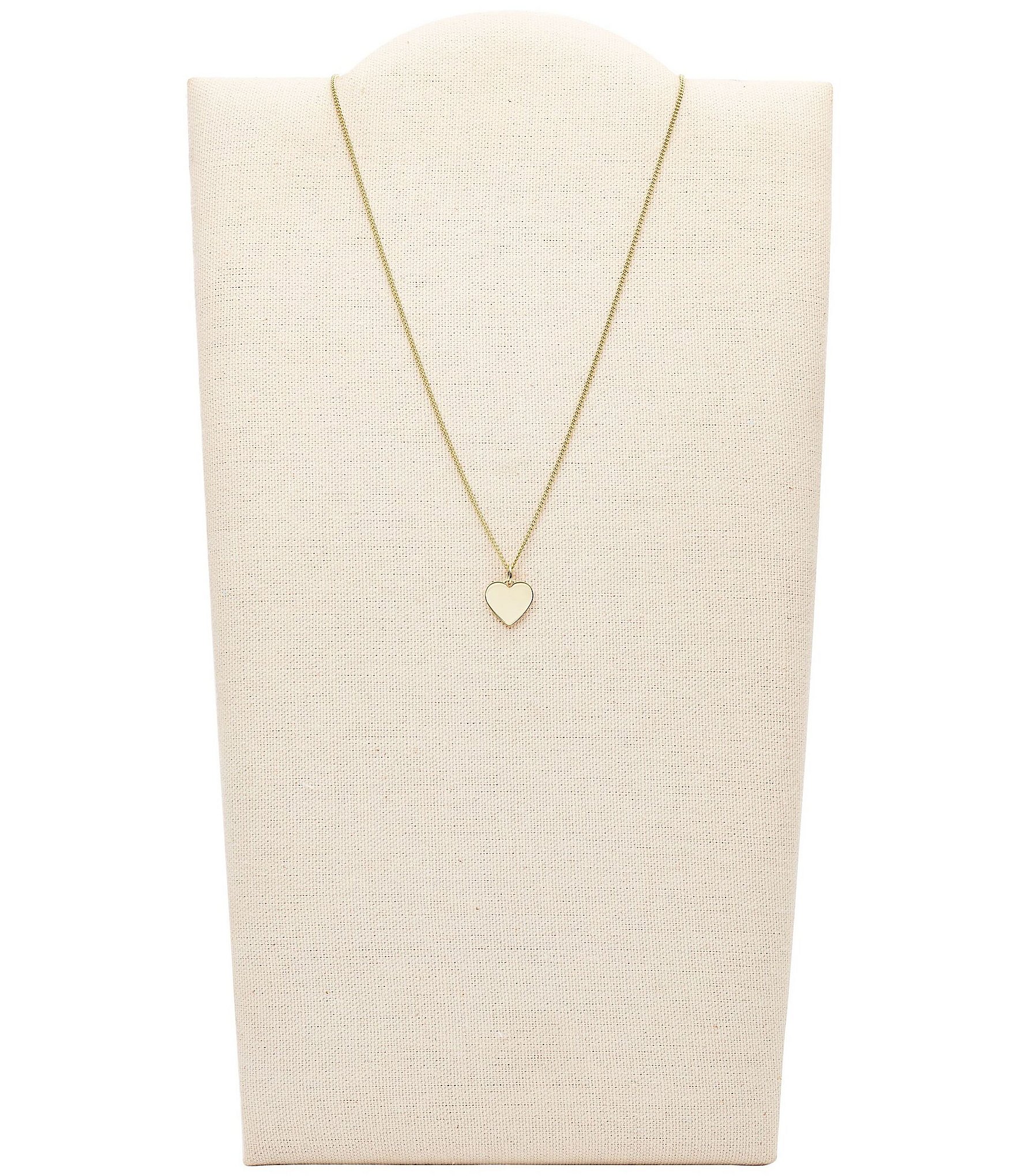 Fossil Lane Heart Gold-Tone Stainless Steel Necklace