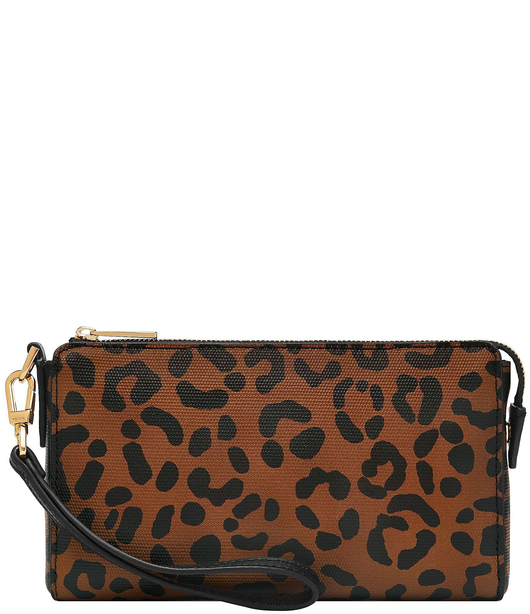 Fossil leather and leopard print bag on sale