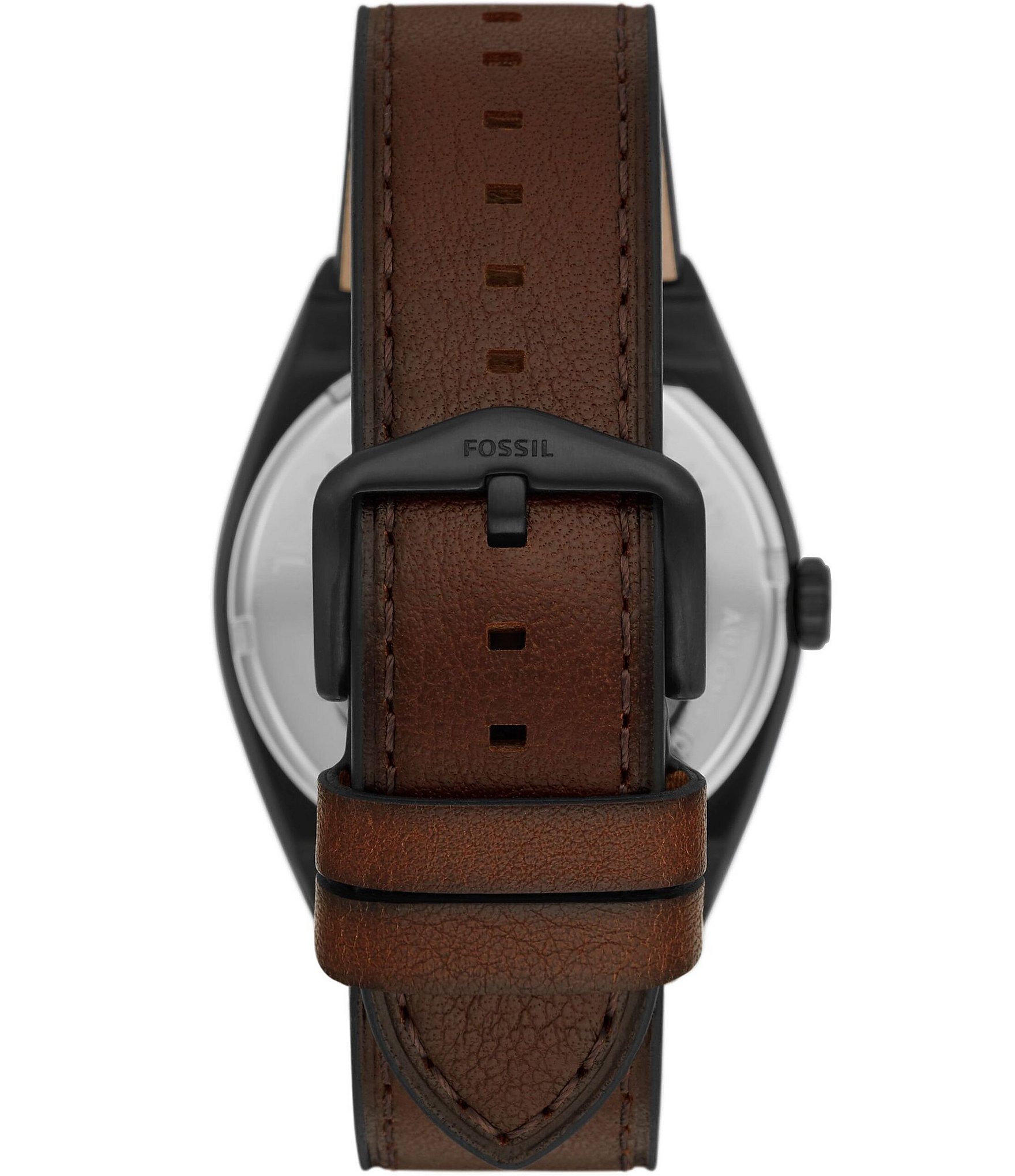 Fossil Men's Everett Automatic Dark Brown Eco Leather Strap Watch