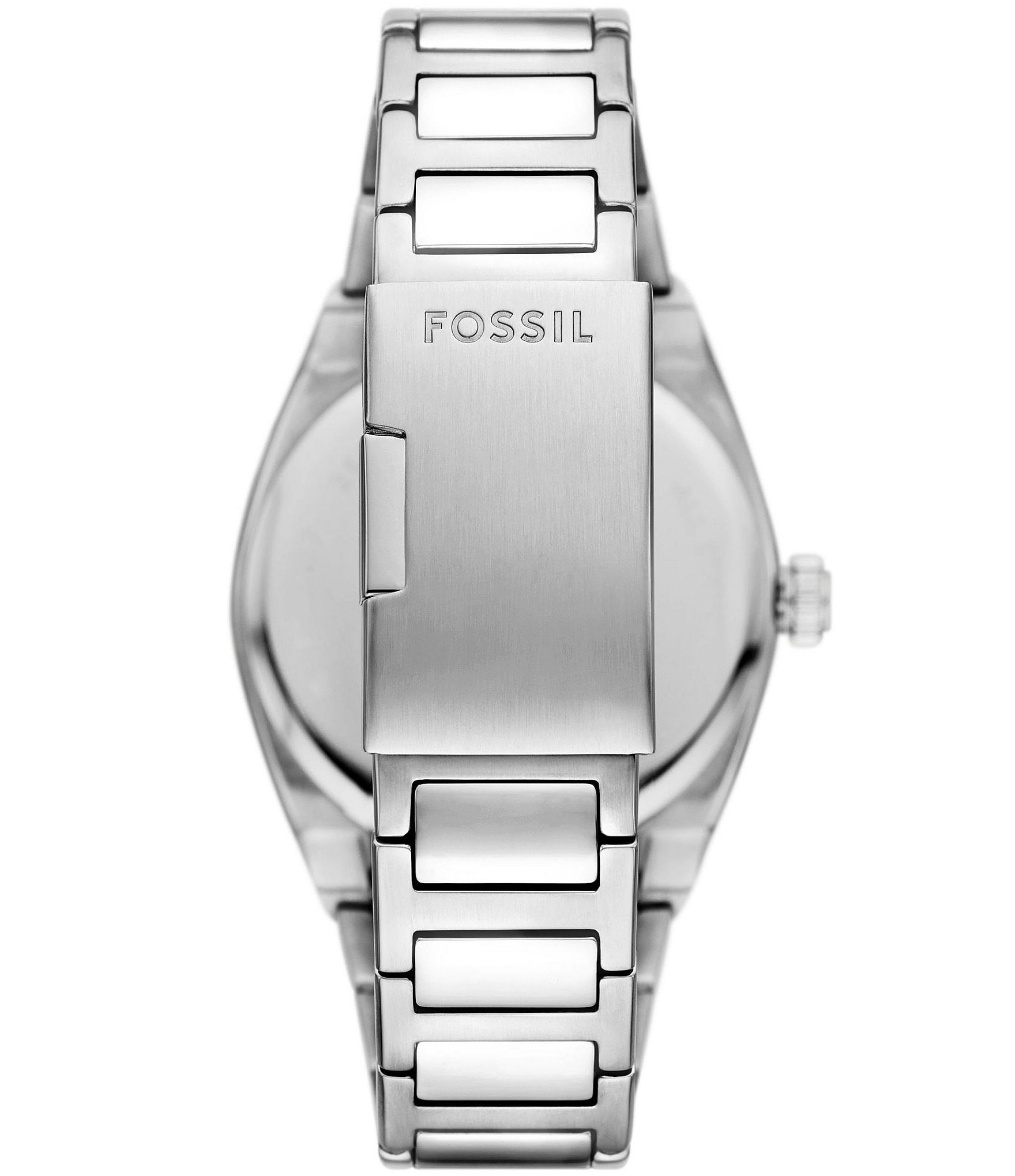 Fossil Men's Everett Blue Dial Three-Hand Date Stainless Steel Bracelet Watch