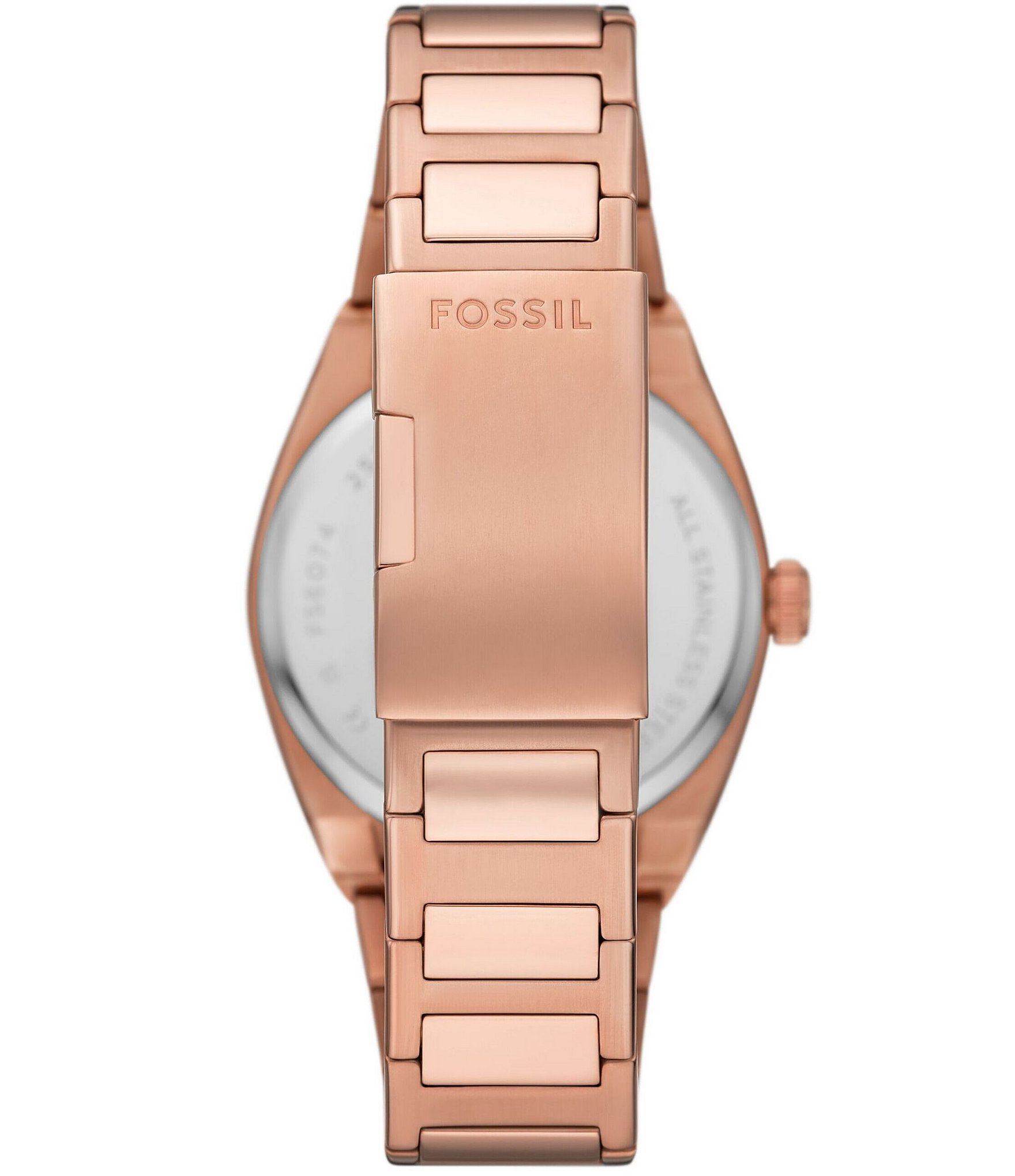 Fossil Men's Everett Three-Hand Date Rose Gold-Tone Stainless Steel Bracelet Watch