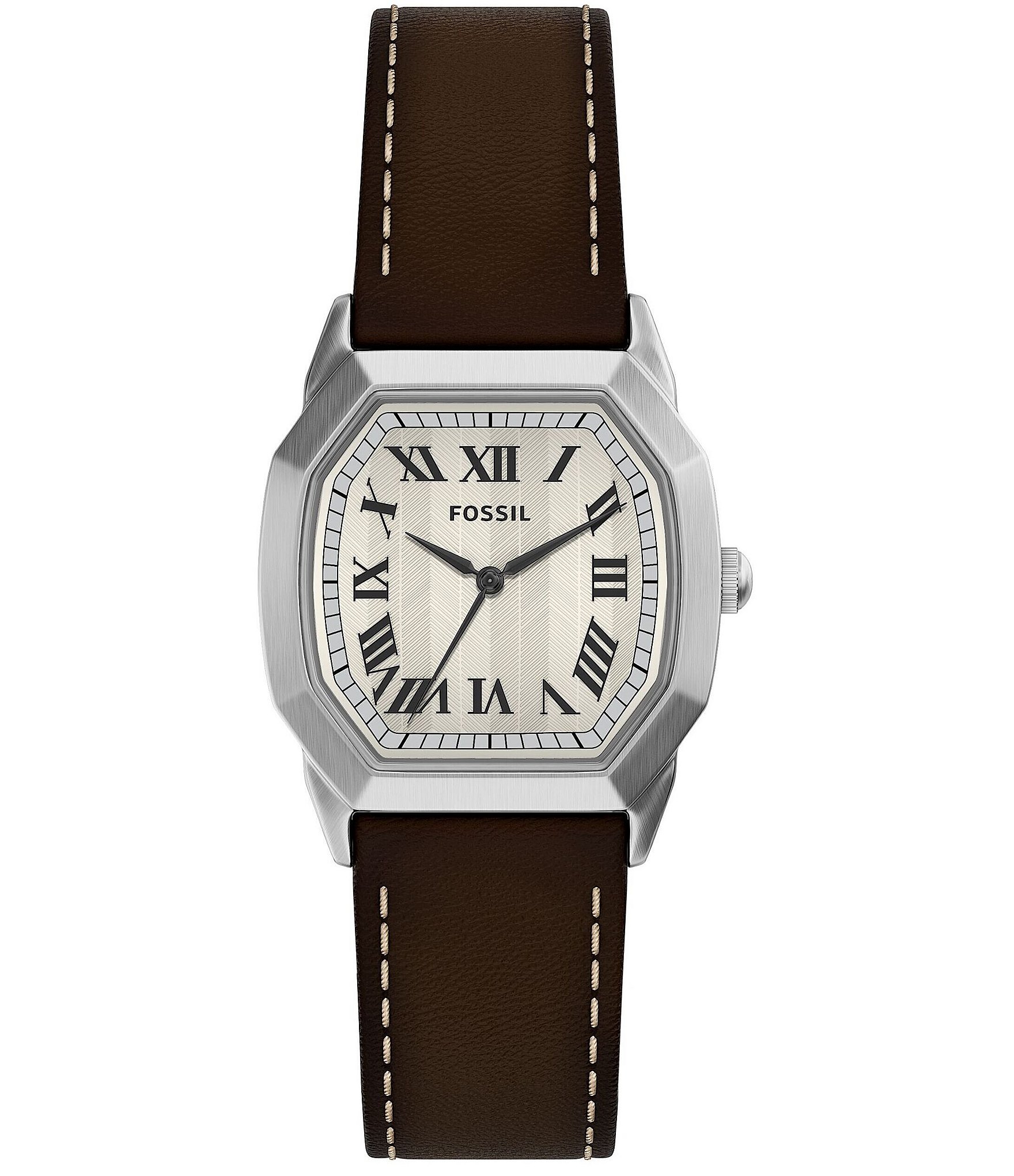 Fossil Men's Harlow Quartz Three-Hand Brown Leather Strap Watch