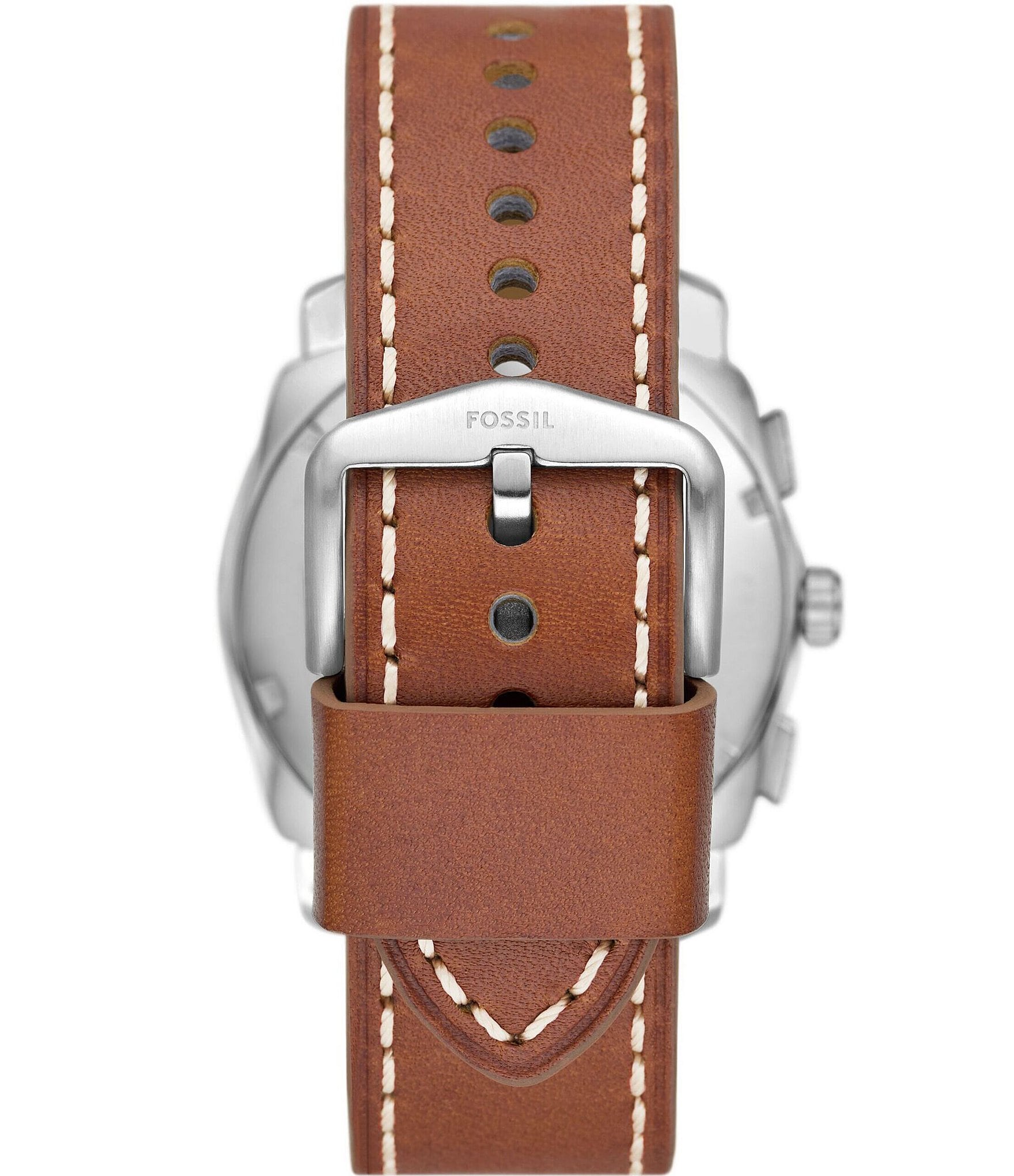 Fossil Men's Machine Chronograph Brown Leather Strap Watch