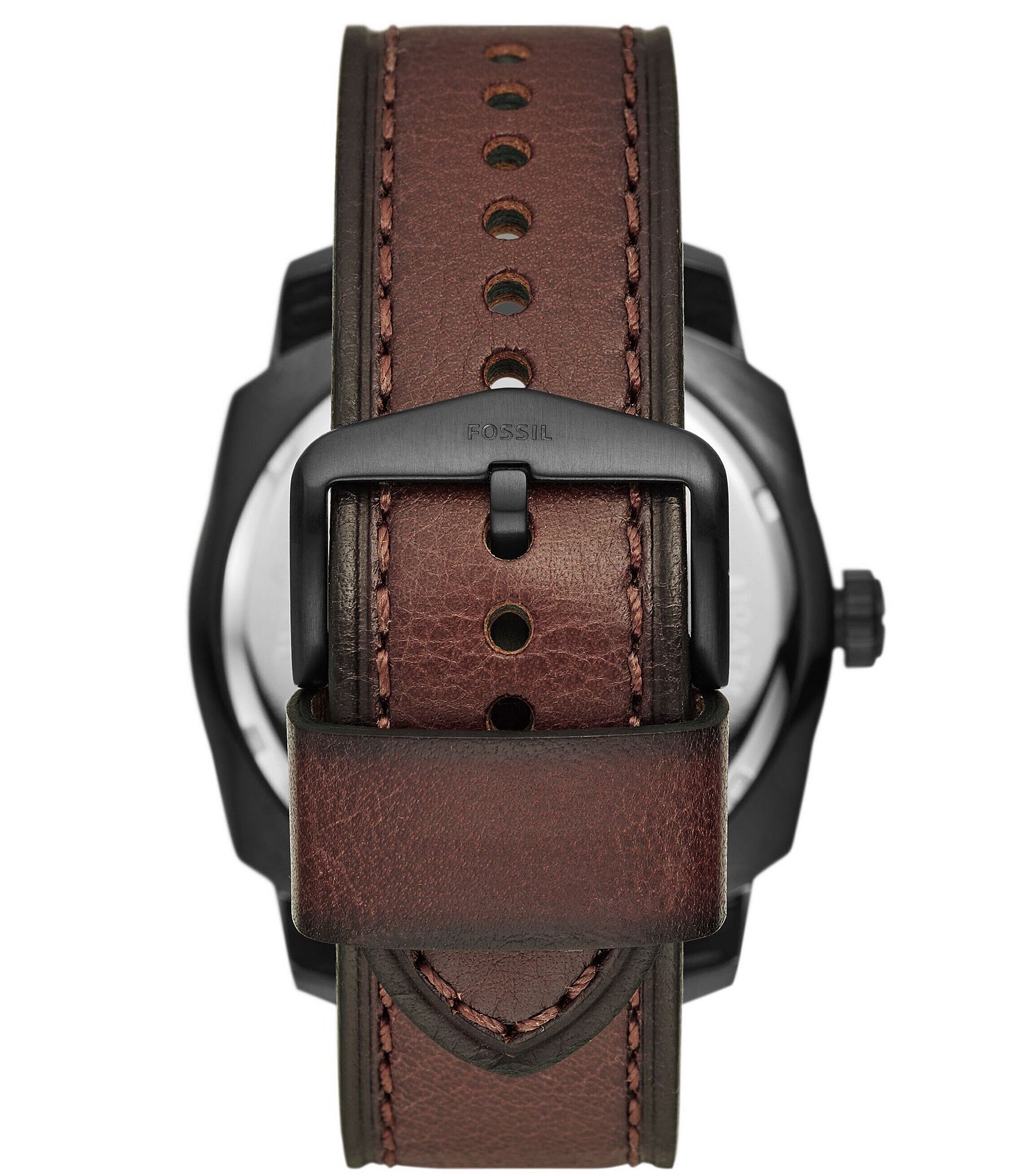 Fossil Men's Machine Quartz Analog Brown Eco Leather Strap Watch