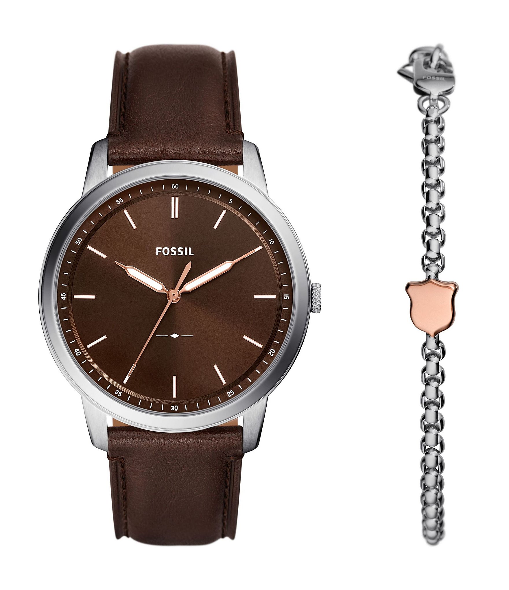 Fossil Men's Townsman Chronograph, Brown Leather Strap Watch, 44mm and  Bracelet Set | Hawthorn Mall
