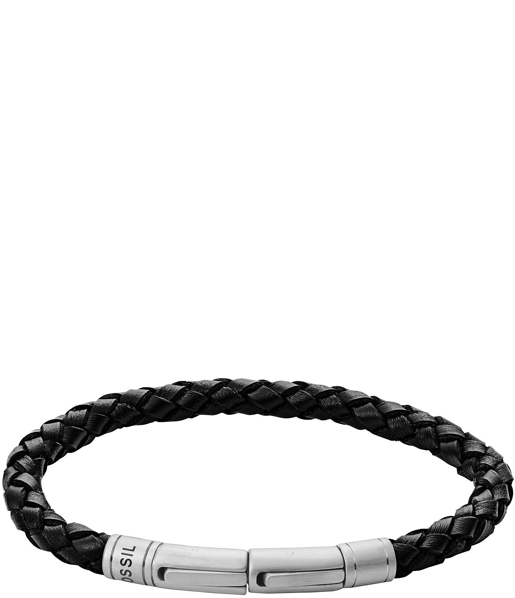 Fossil Men's Skinny Braid Leather Adjustable Bracelet