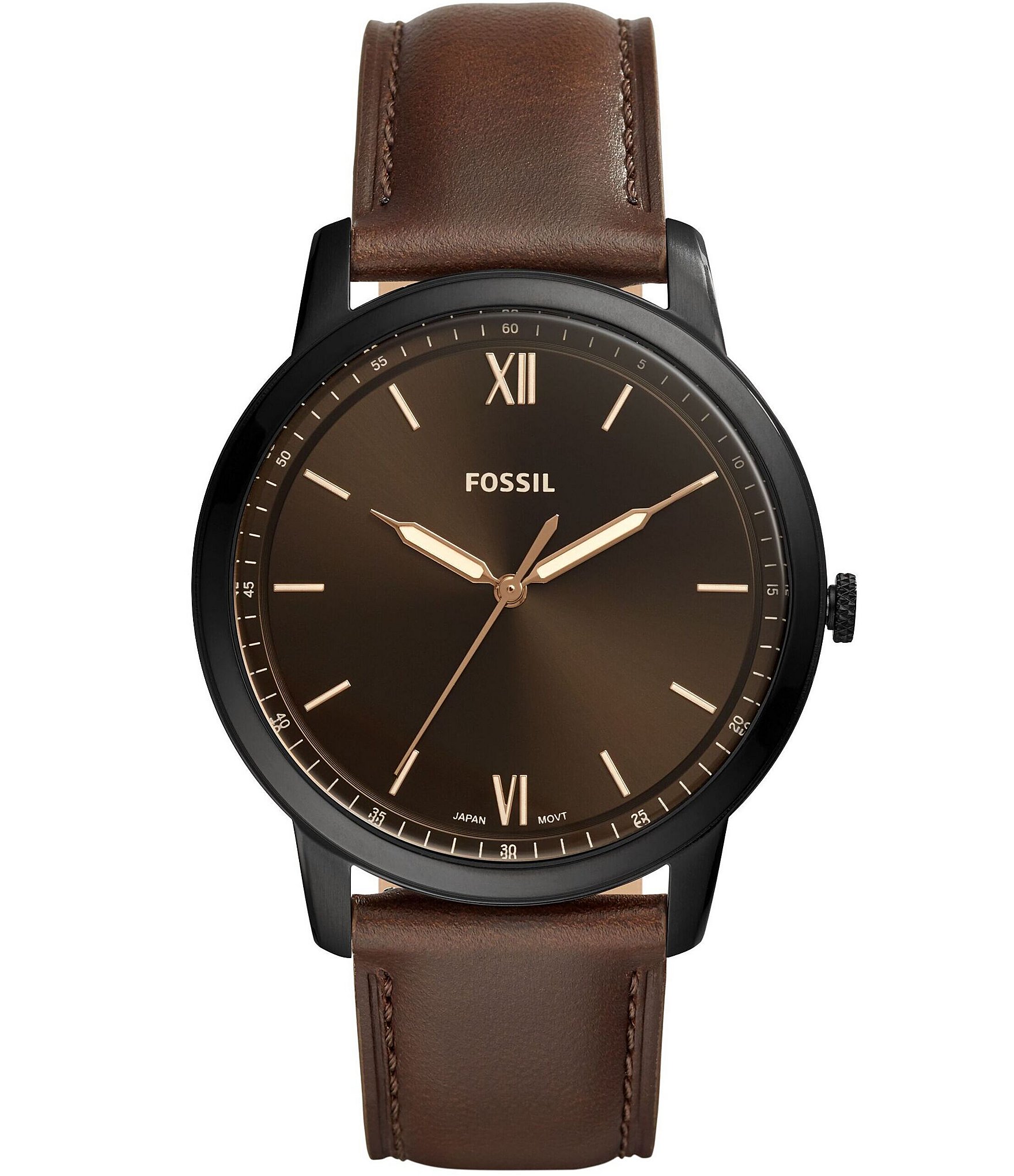 Arriba 63+ imagen fossil brown leather watch - Ecover.mx