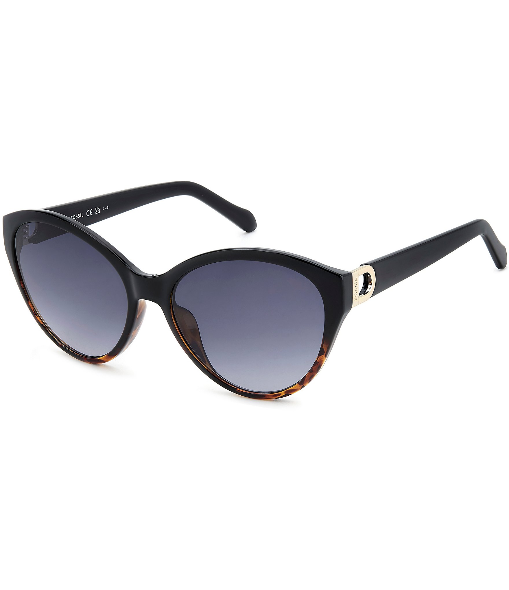 BRAND NEW WITH TAGS FOSSIL 50 MM Women’s cat eye SUNGLASSES. Fossil Women Black Cat Eye Sunglasses FOS2111S-0807-9O Dark  main image 2
