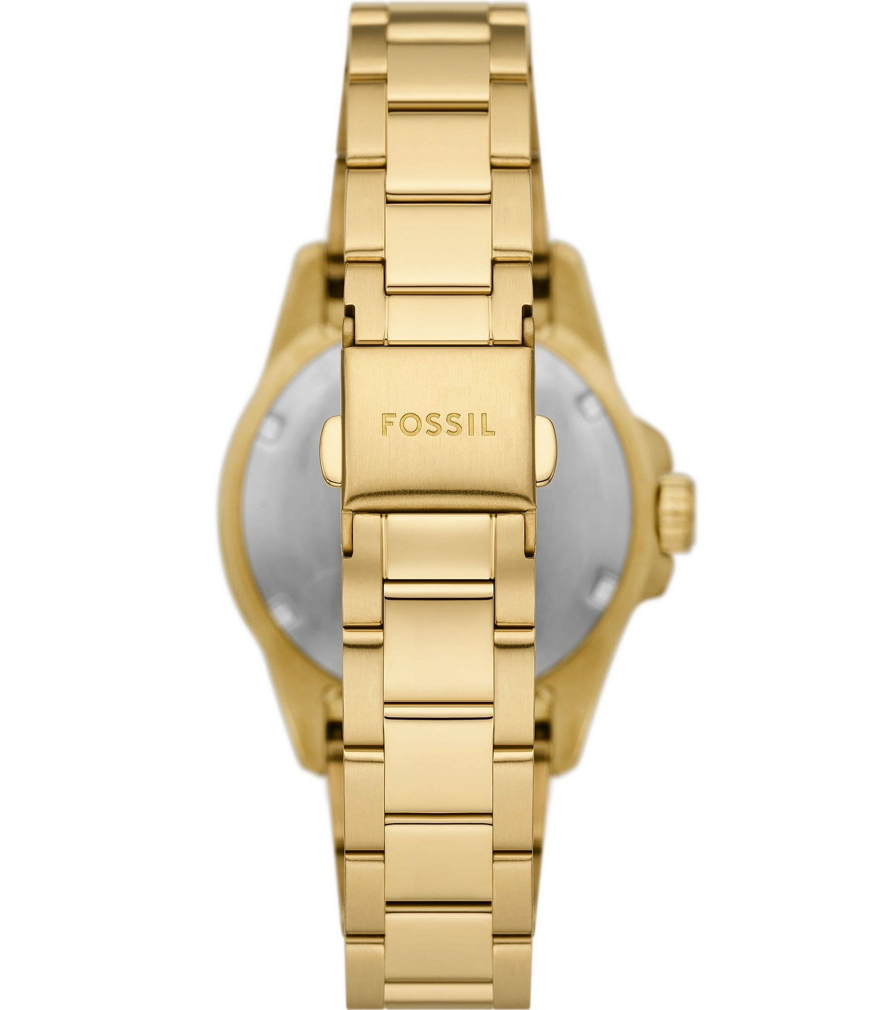 Fossil Women's Blue Dive Three-Hand Date Gold Tone Stainless Steel Bracelet Watch