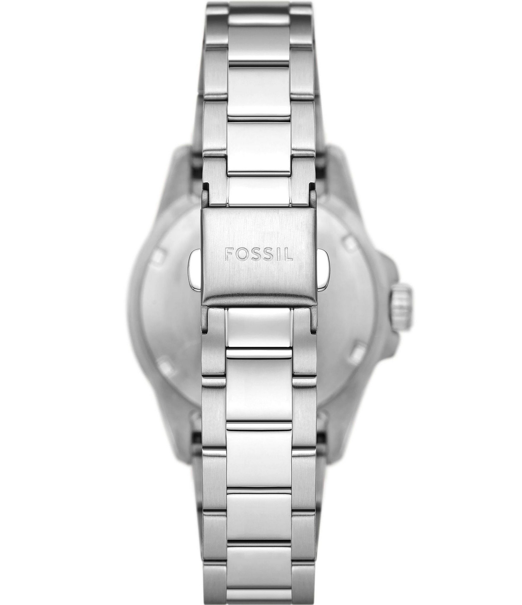 Fossil Women's Blue Dive Pink Dial Three-Hand Date Stainless Steel Bracelet Watch