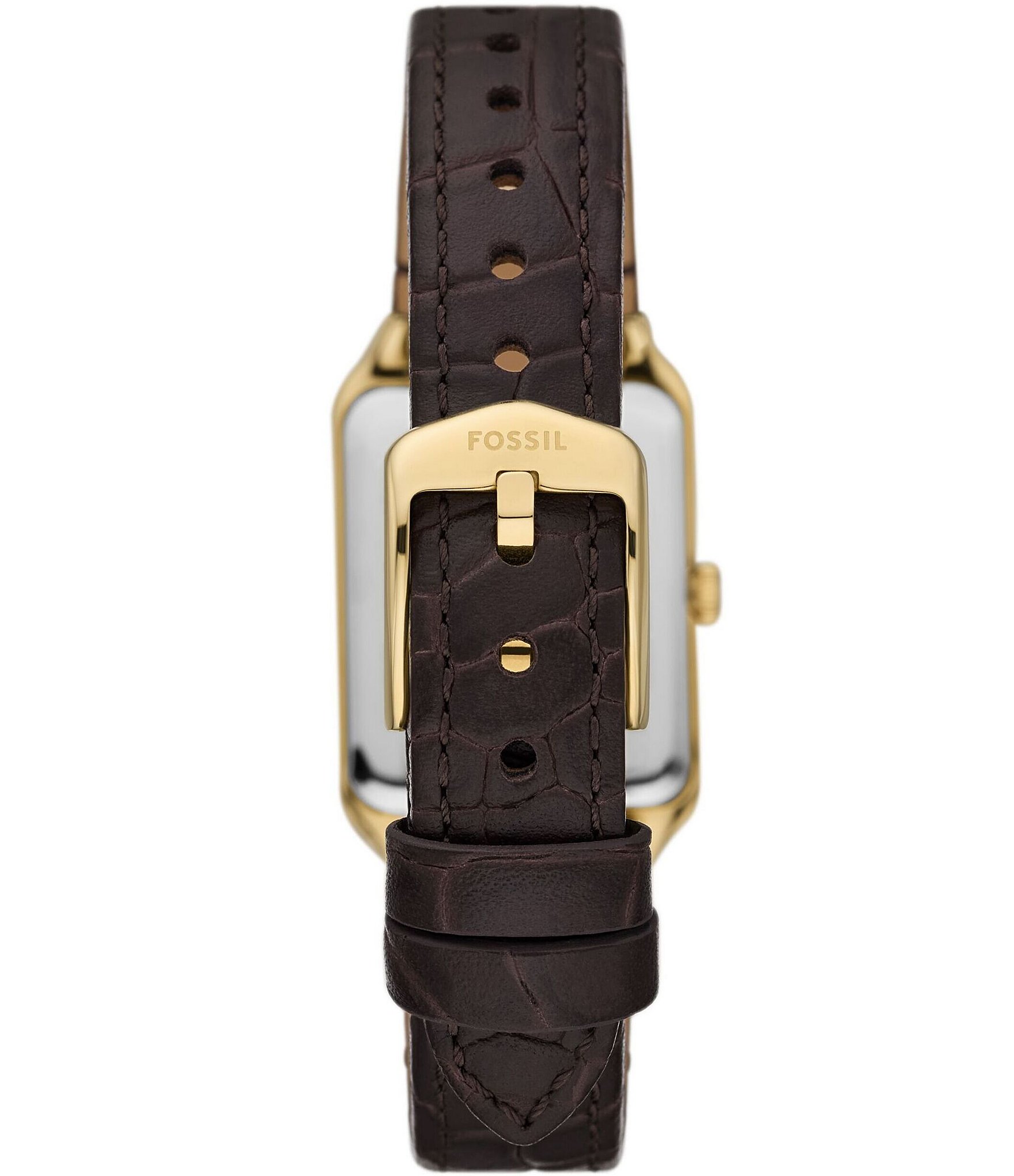 Fossil Women's Raquel Three-Hand Date Brown Croco Leather Strap Watch