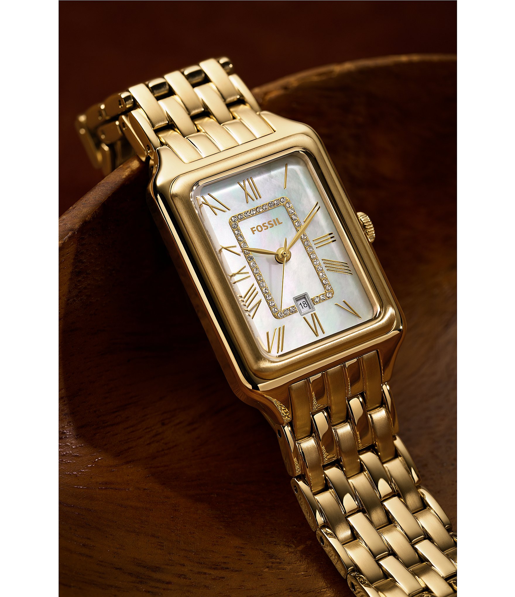 Fossil Women's Raquel Three-Hand Date Gold-Tone Stainless Steel Watch