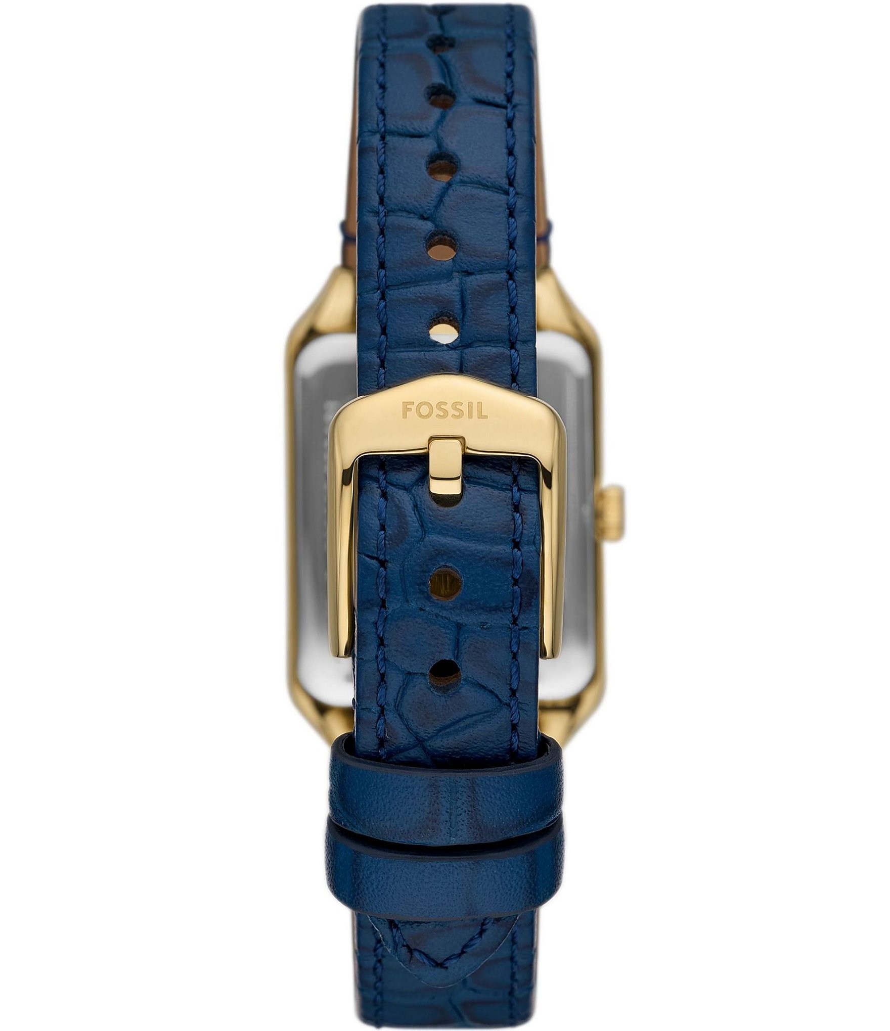 Fossil Women's Raquel Three-Hand Date Navy Croco Leather Strap Watch