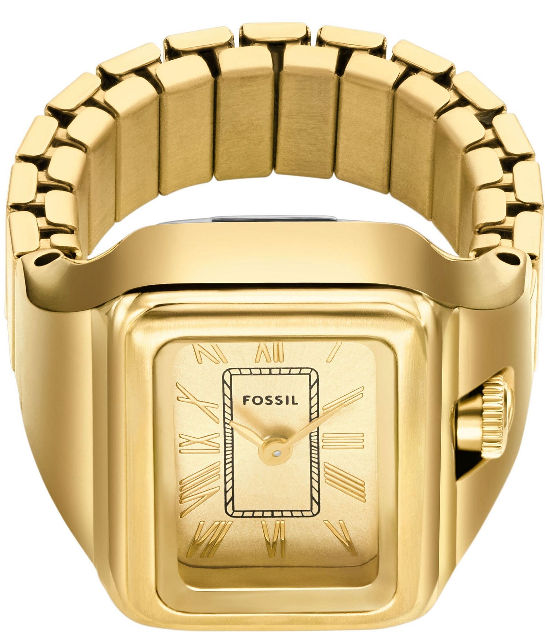 Fossil Women's Raquel Two-Hand Gold Tone Stainless Steel Watch Ring