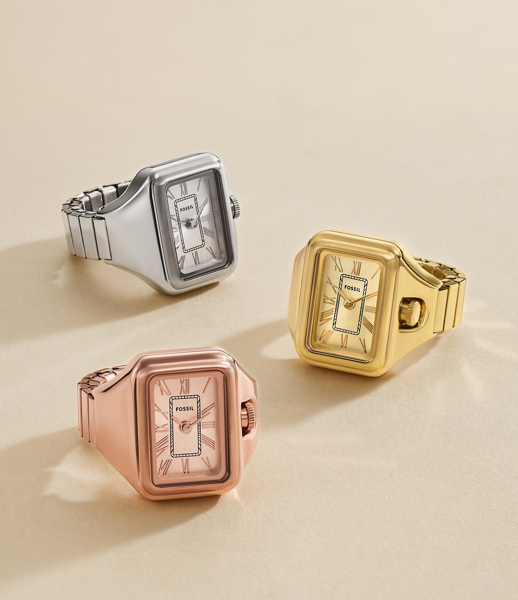 Fossil Women's Raquel Two-Hand Watch Ring