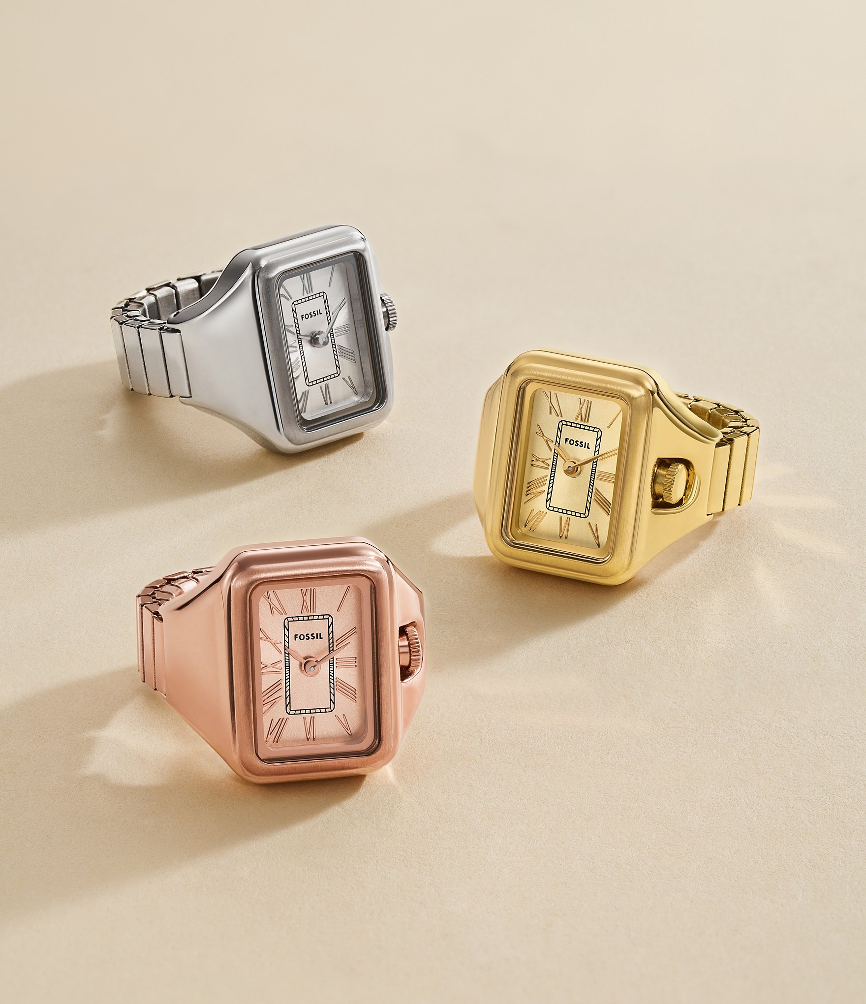 Fossil Women's Raquel Two-Hand Watch Ring