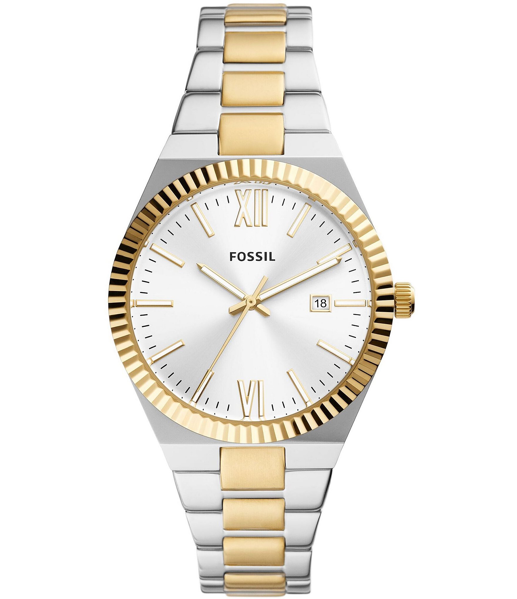 Fossil Women's Scarlette Quartz Analog Two-Tone Stainless Steel Bracelet Watch