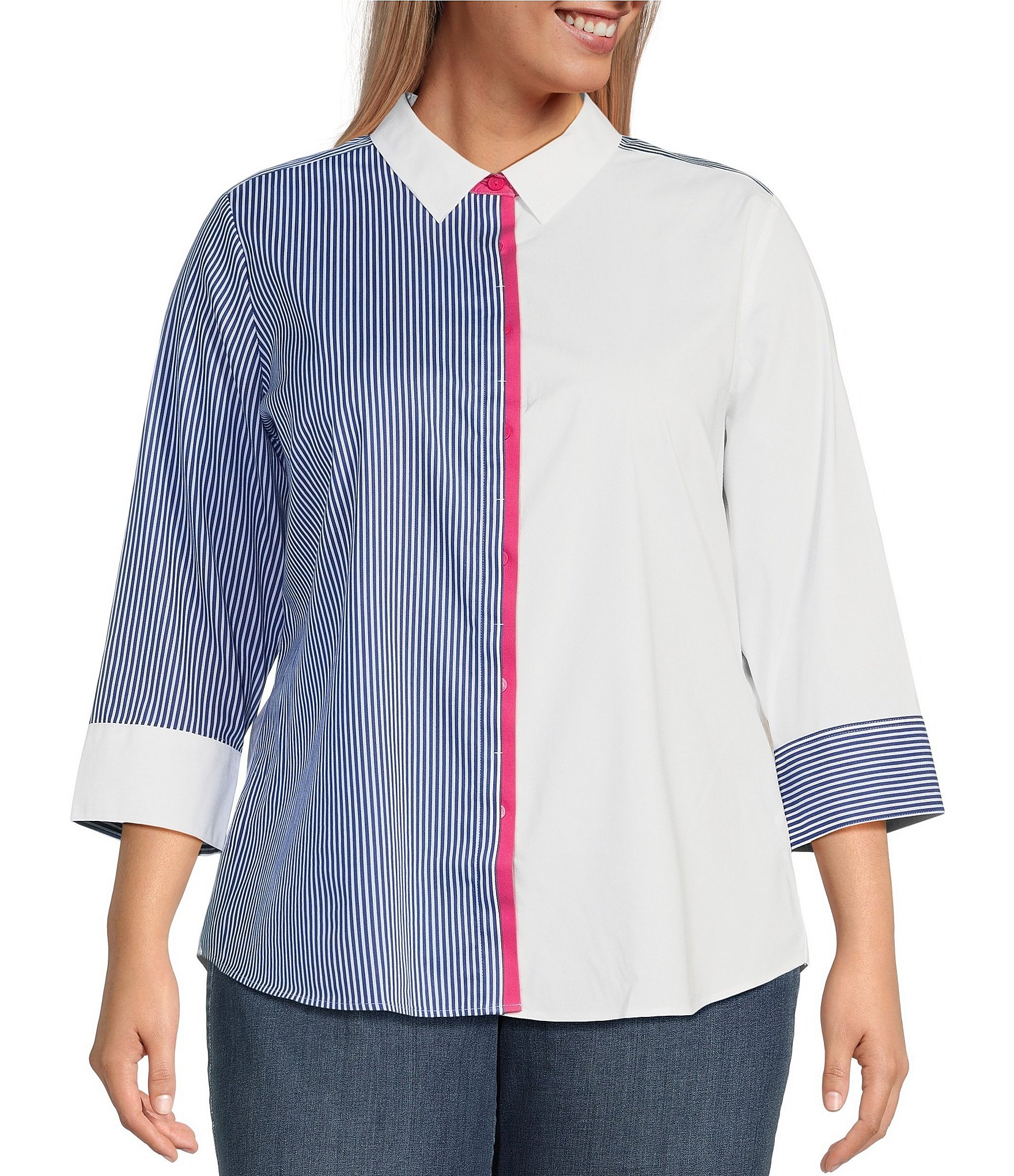 womens cotton tops: Women's Plus-Size Tops