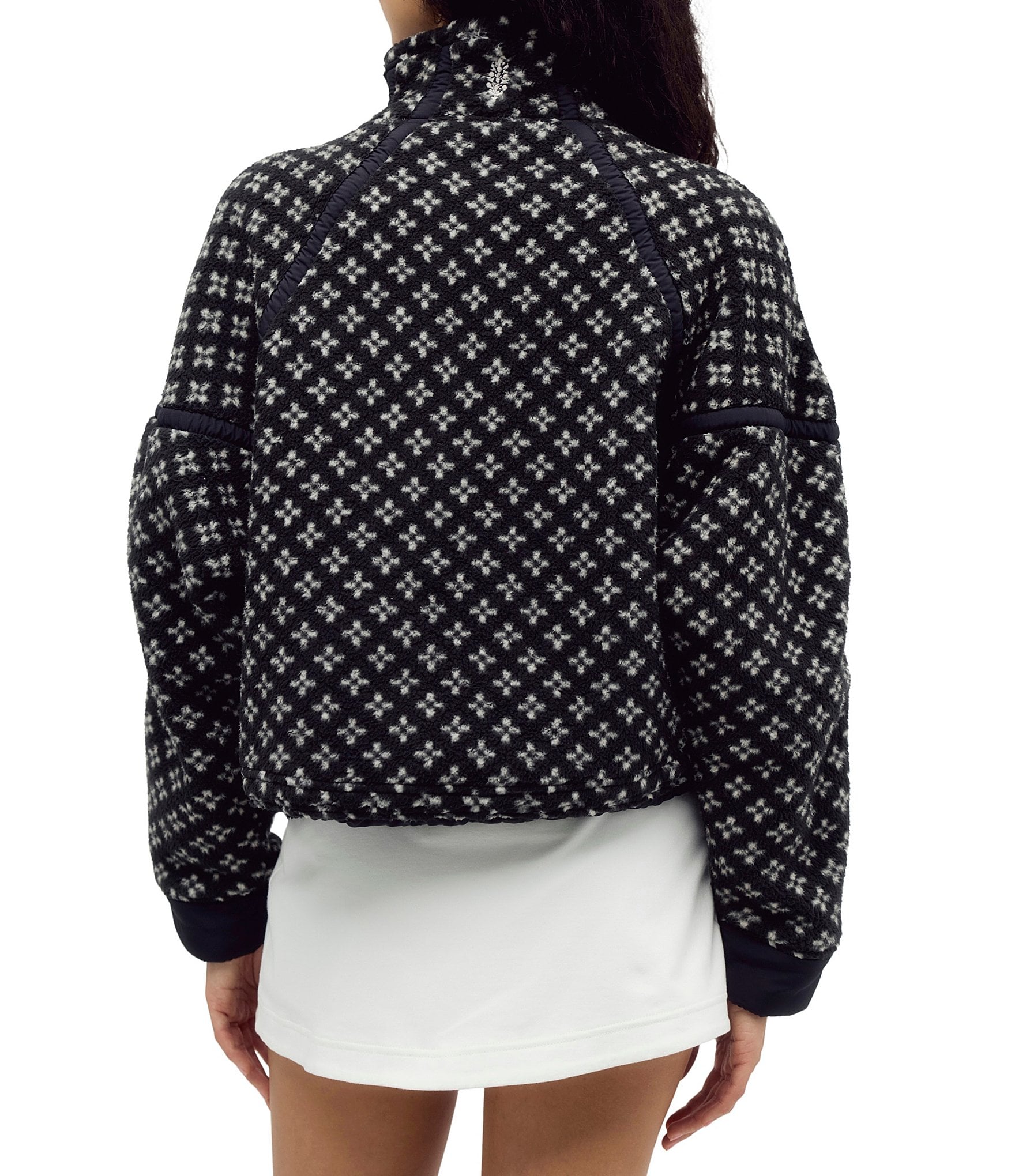 FP Movement Birdseye Printed Mountain High 1/2 Zip High Neck Long Sleeve Fleece Pullover