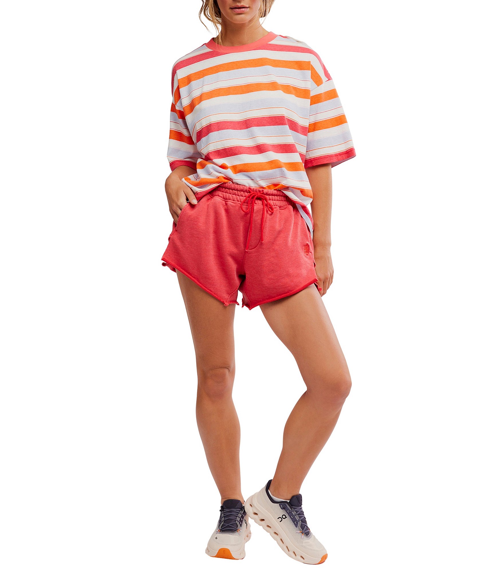 FP Movement Knockout Mid Rise Split Hem French Terry Shorts