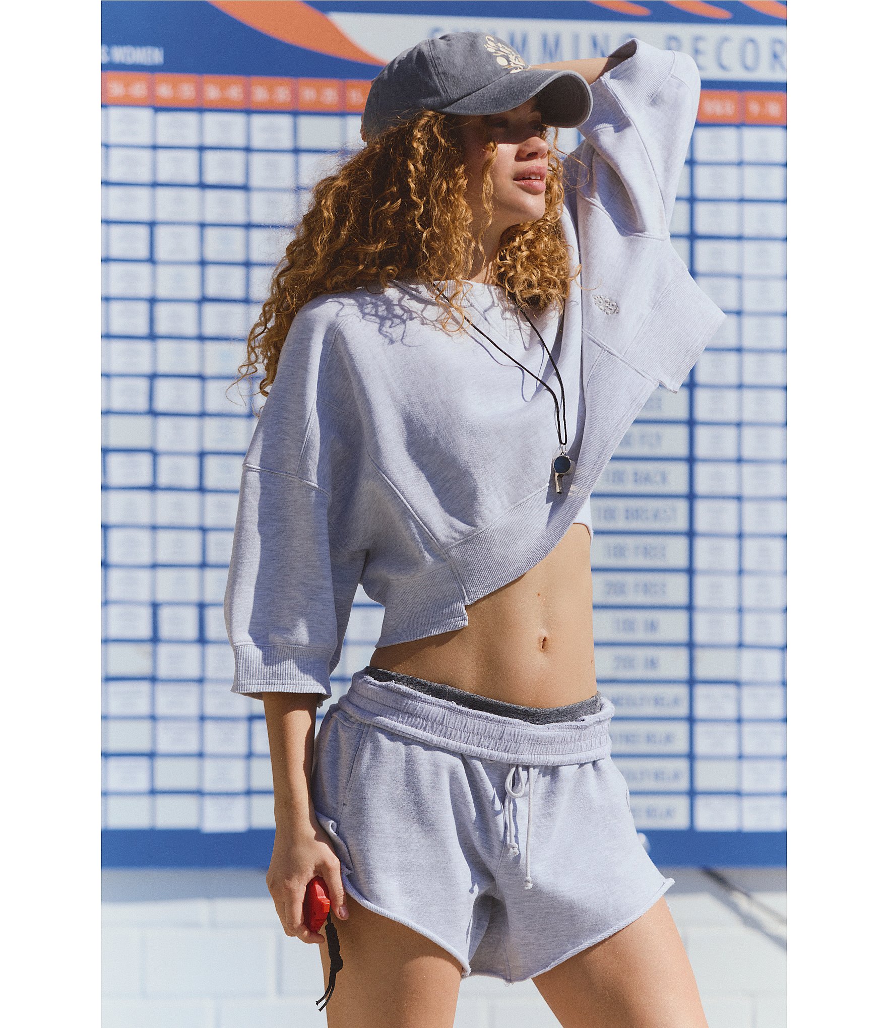 FP Movement Knockout Mid Rise Split Hem French Terry Shorts