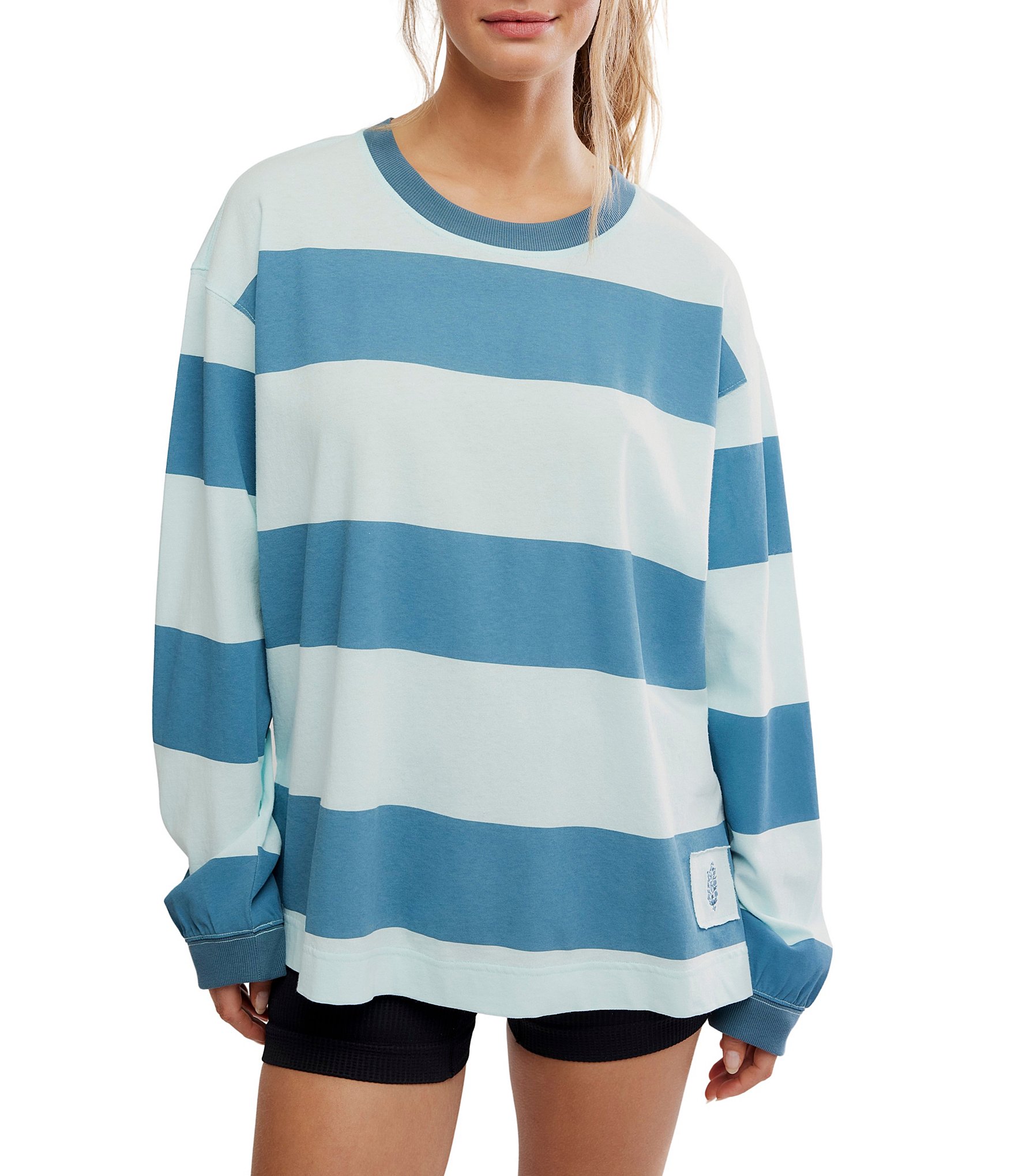 FP Movement Rugby Stripe Hustle Layer Scoop Neck Long Sleeve Top