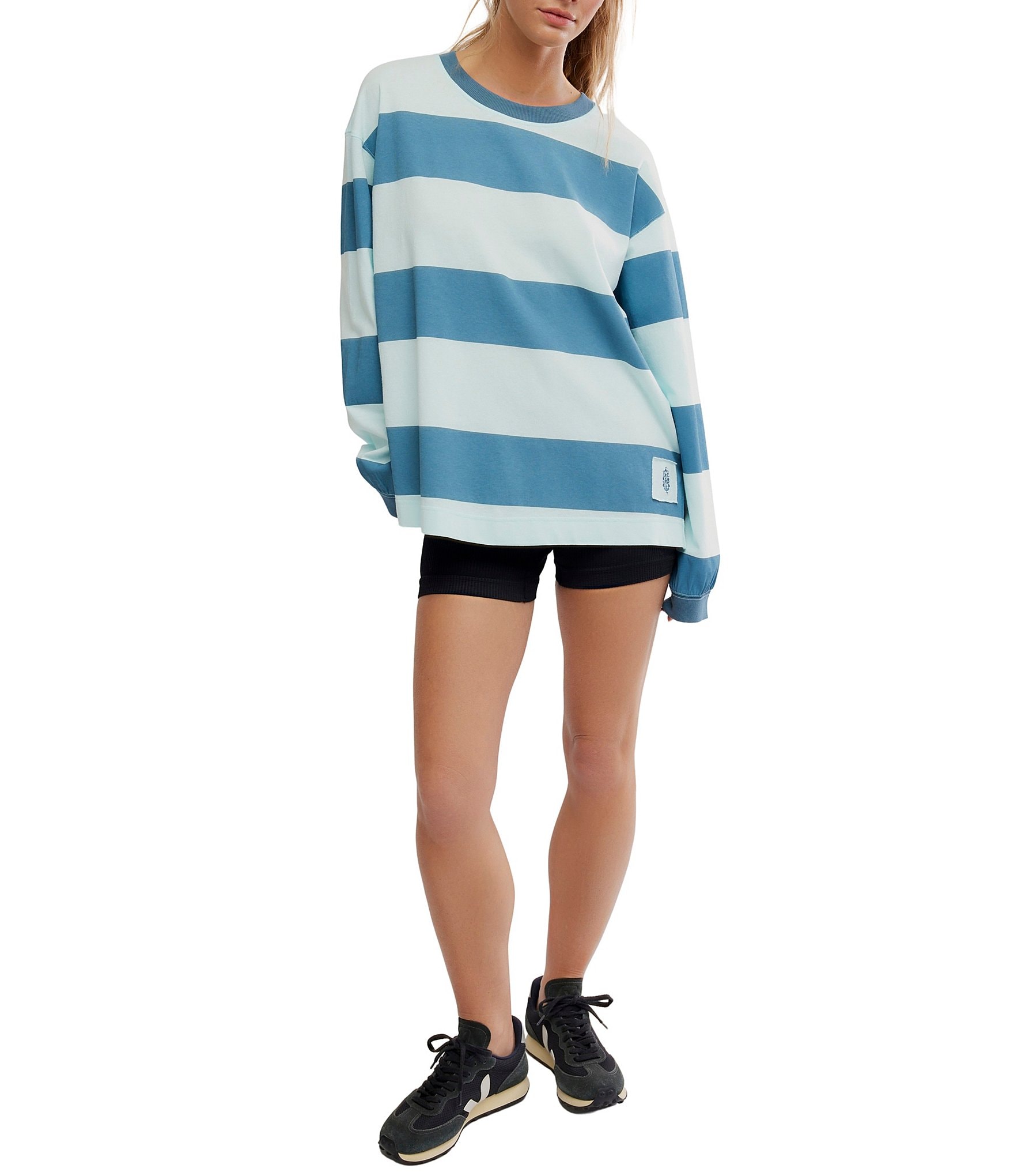 FP Movement Rugby Stripe Hustle Layer Scoop Neck Long Sleeve Top