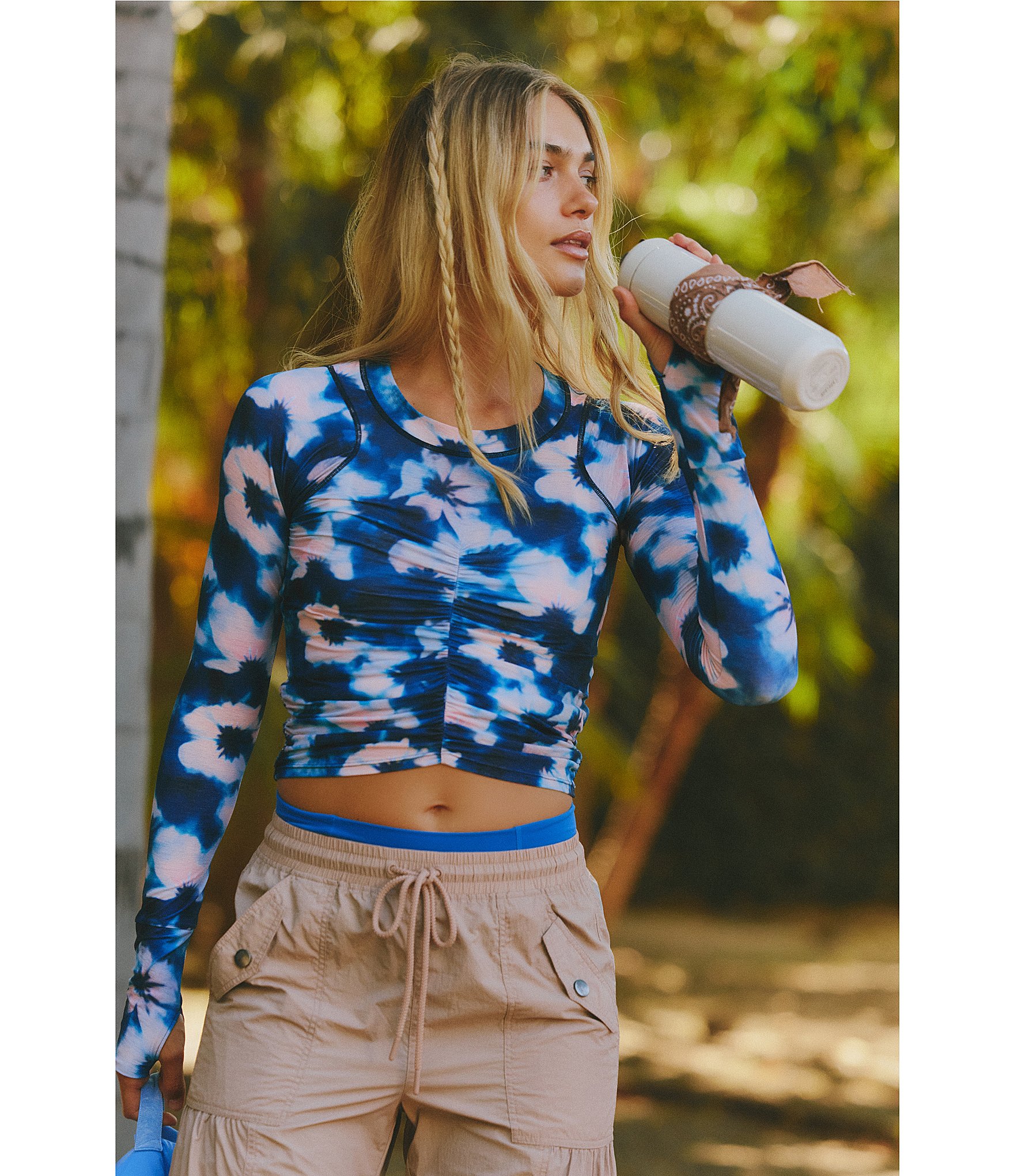 FP Movement Set Me Free Mid Rise Shirred Paneling Elasticated Cuff Jogger Pants