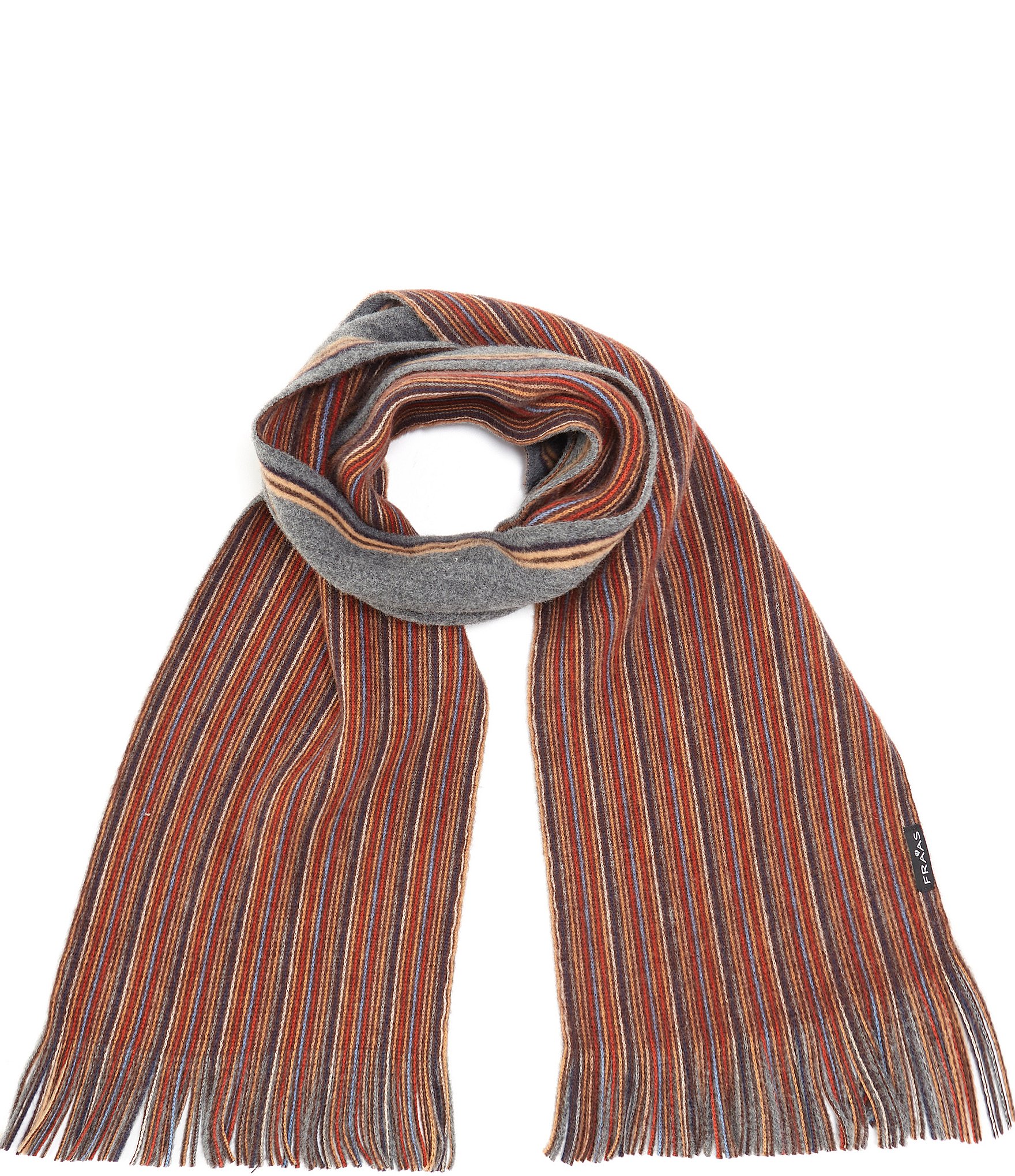 Fraas Brush Pinstripe Reversible Multi Wool Scarf | Dillard's