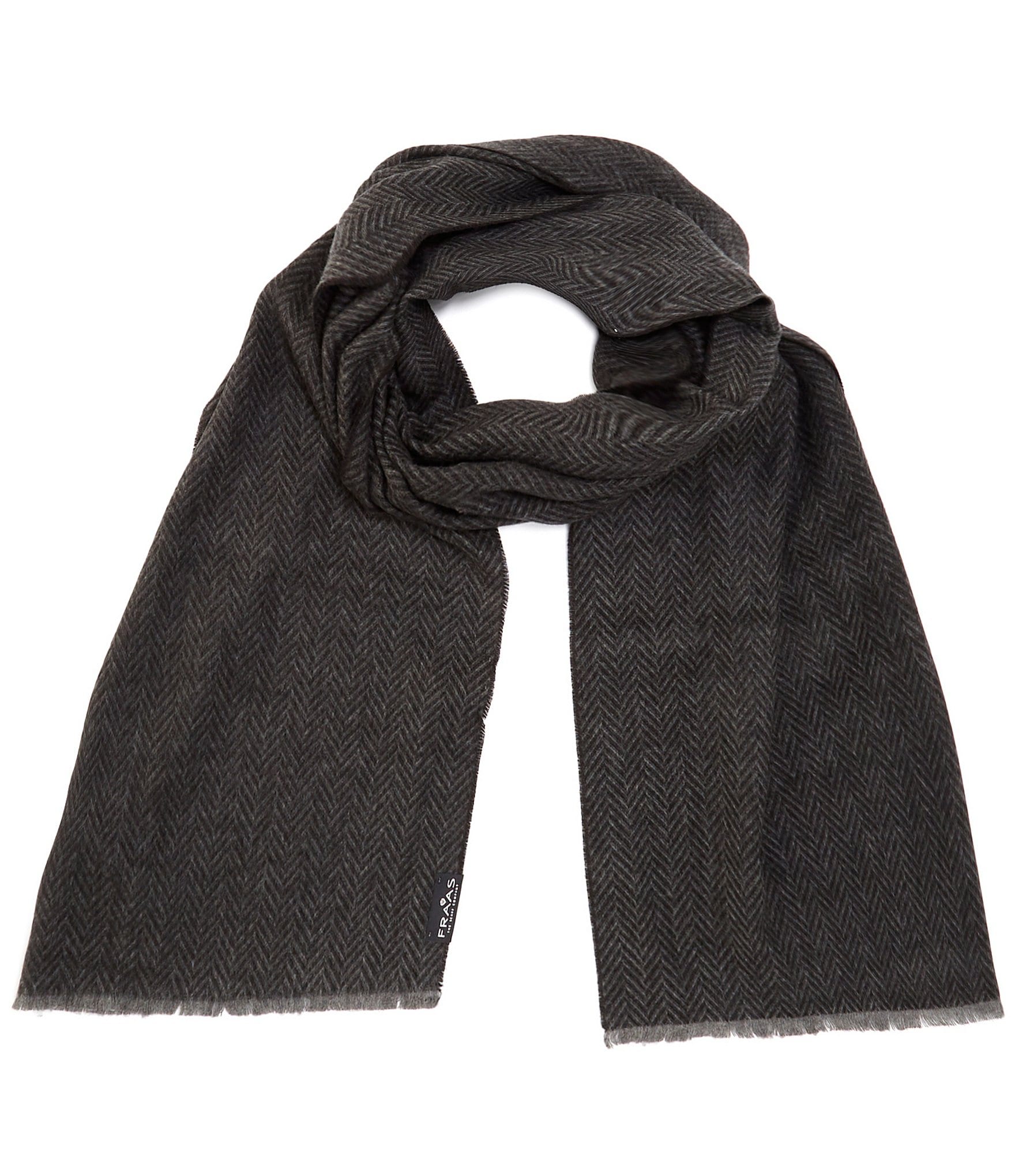 Fraas Herringbone Fringe Cut Scarf | Dillard's