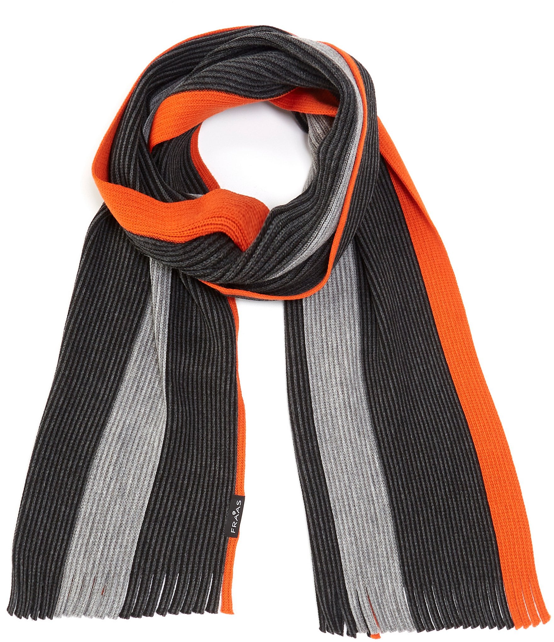 Fraas Brush Pinstripe Reversible Multi Wool Scarf