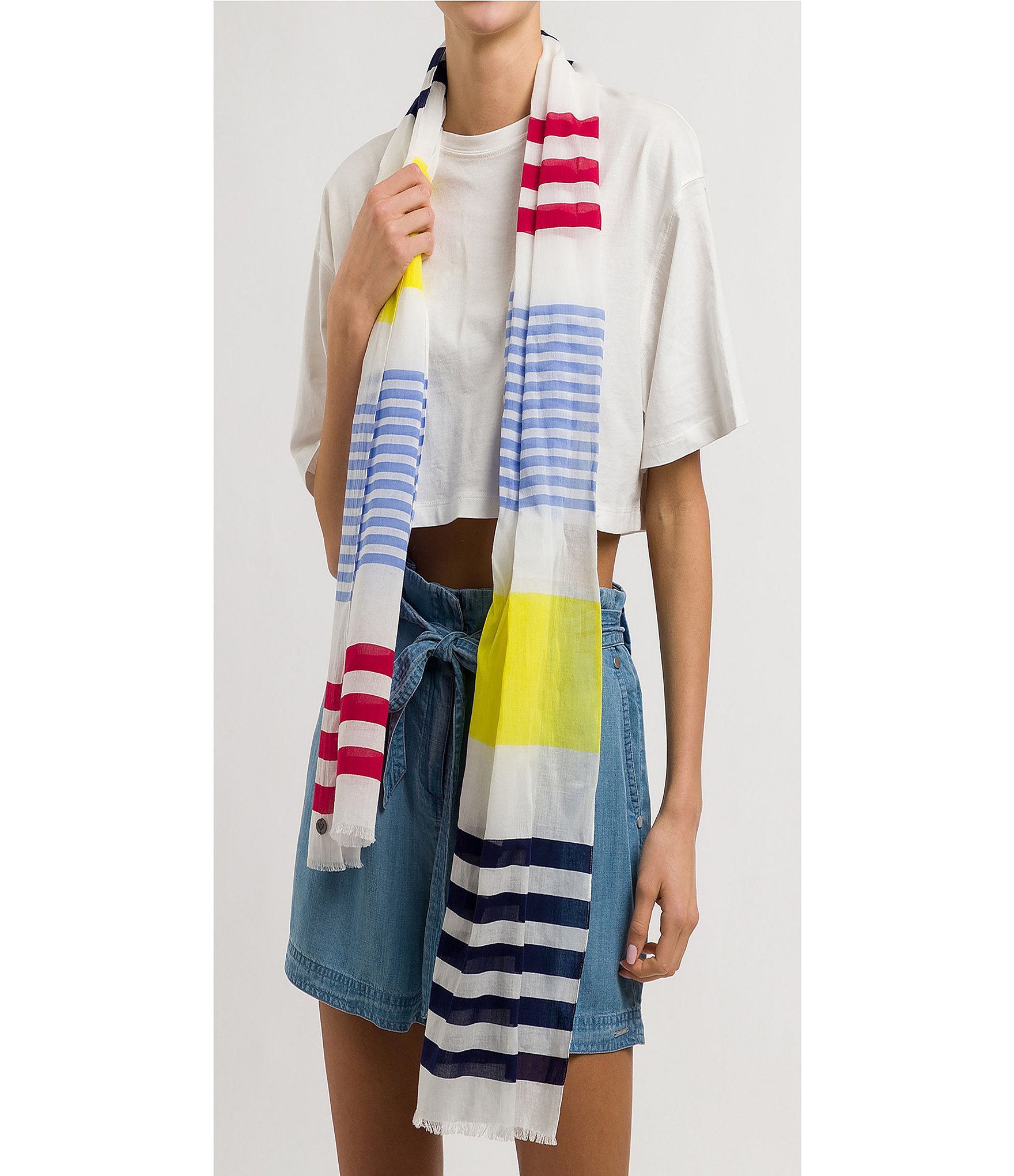 Fraas Variegated Striped Oblong Scarf