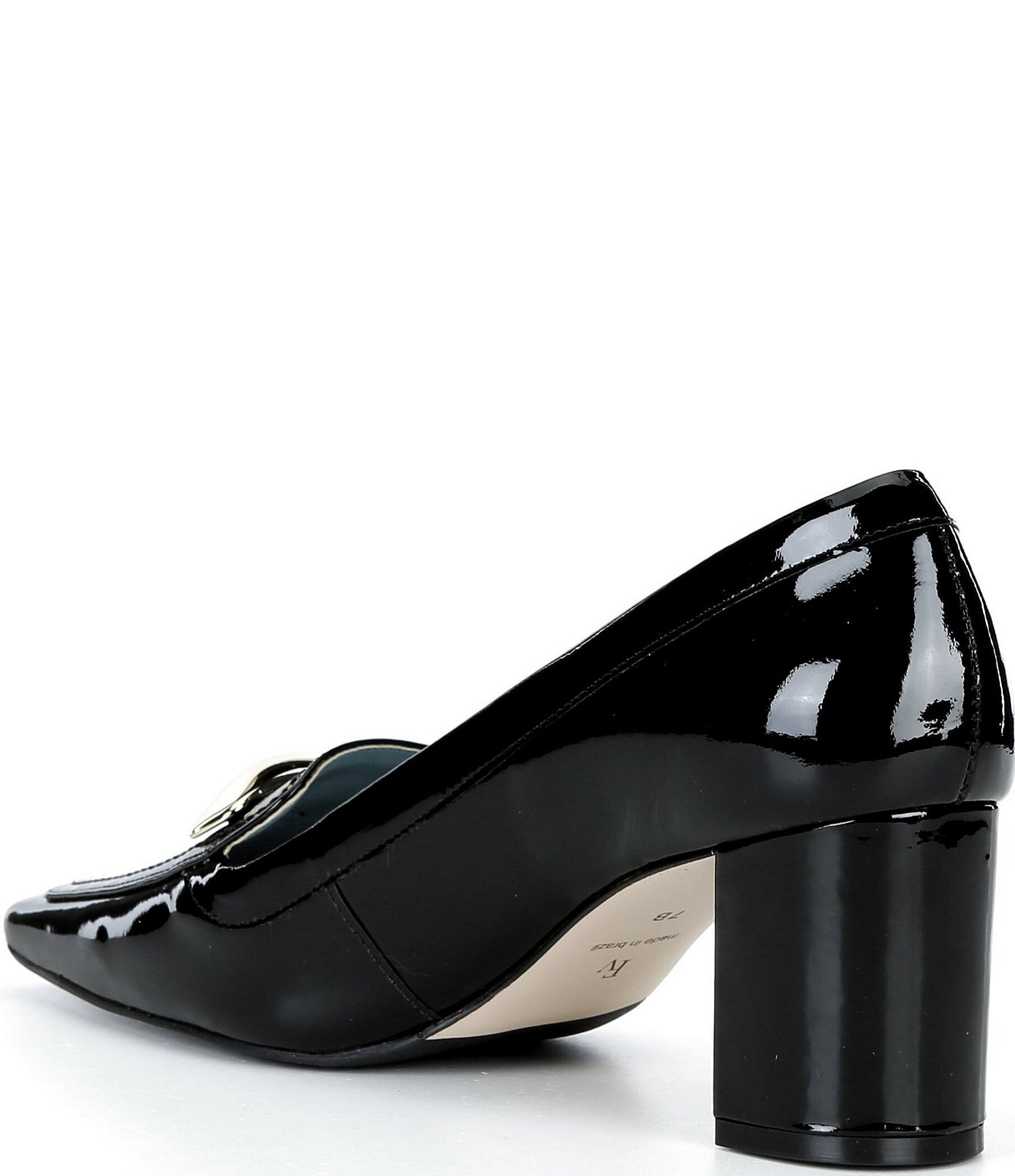 FRANCES VALENTINE Barbara Patent Leather Block Heel Loafers