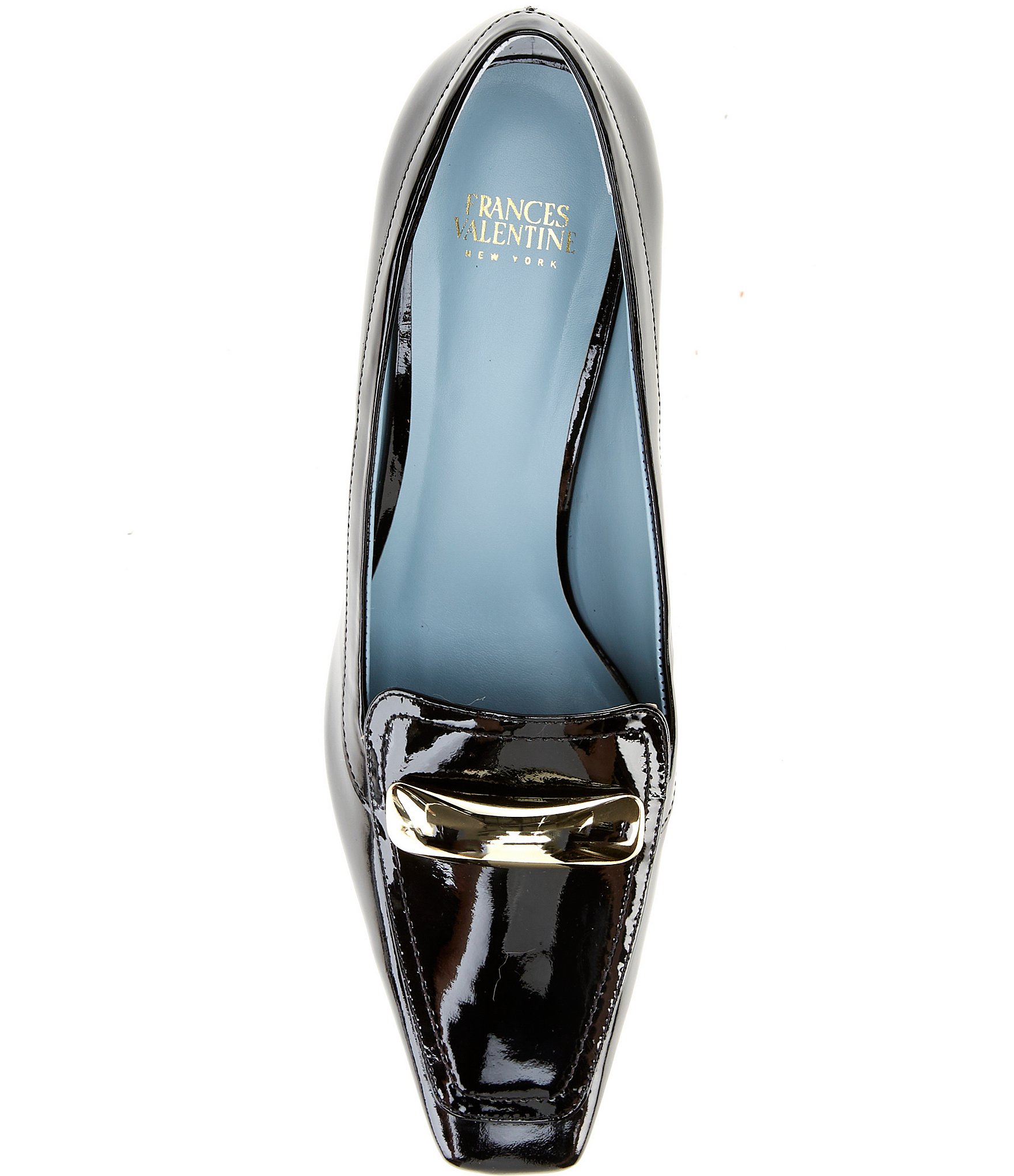 FRANCES VALENTINE Barbara Patent Leather Block Heel Loafers
