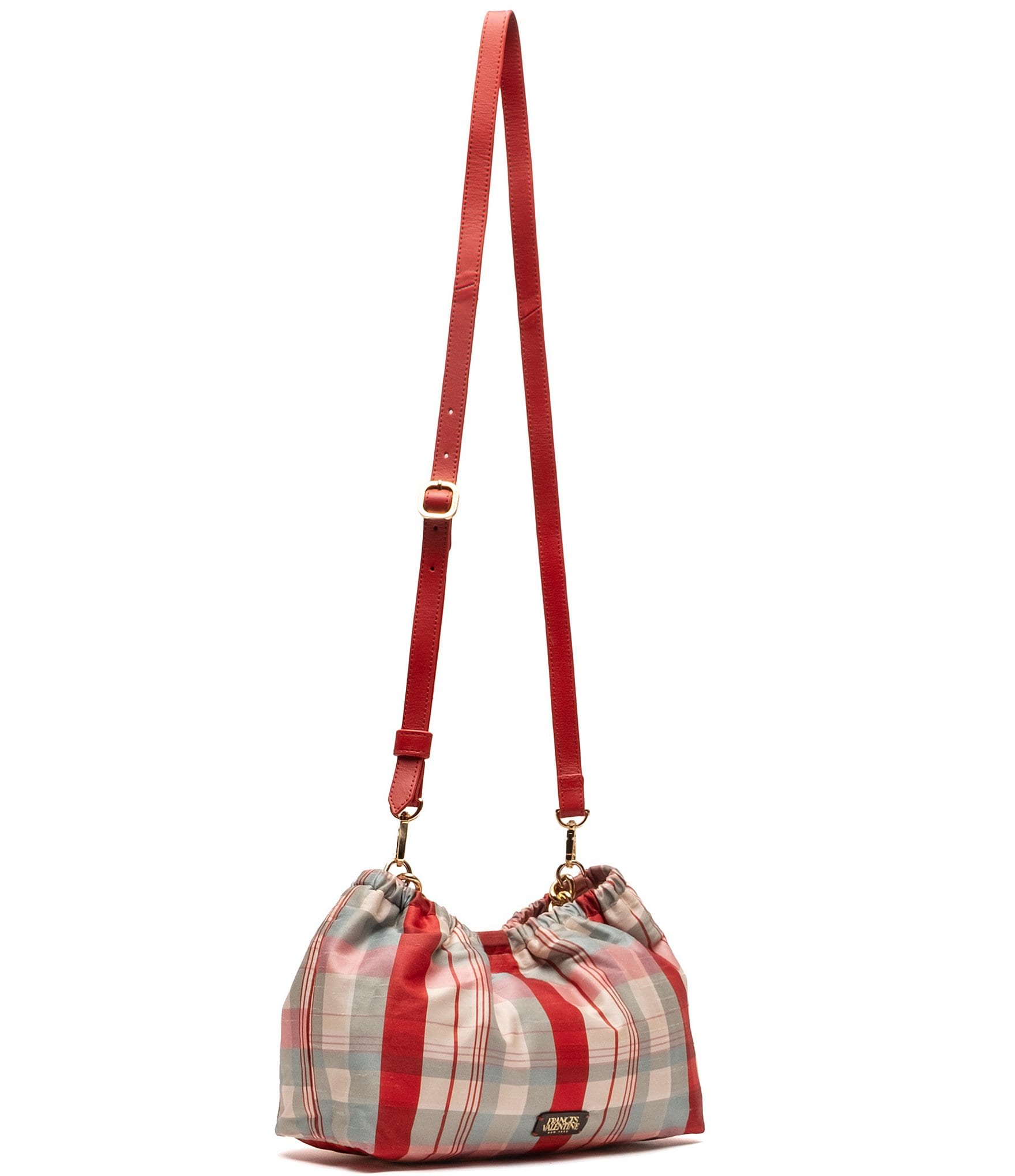 FRANCES VALENTINE Bici Plaid Satin Shoulder Bag