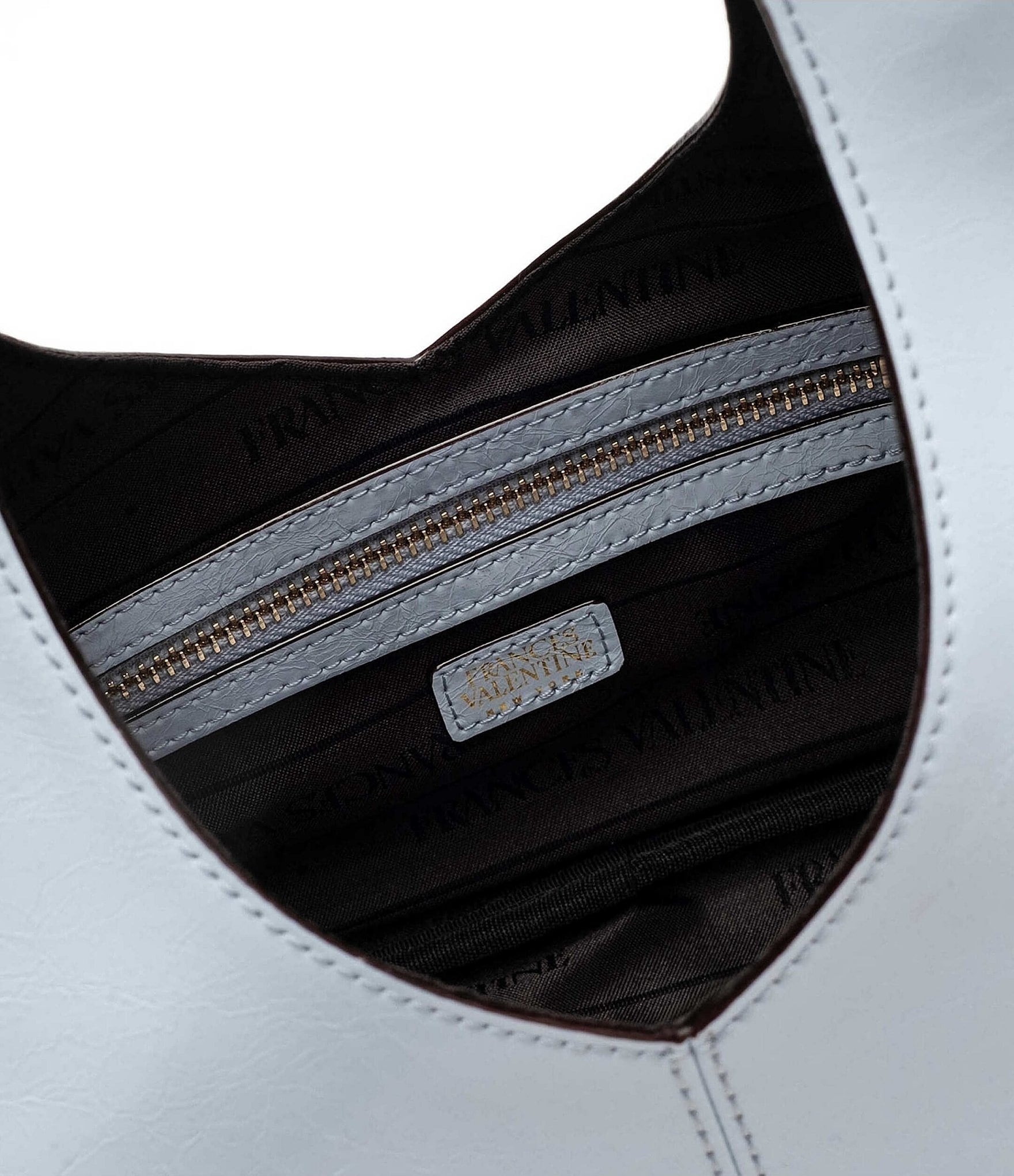 FRANCES VALENTINE Crescent Leather Handle Tote Bag