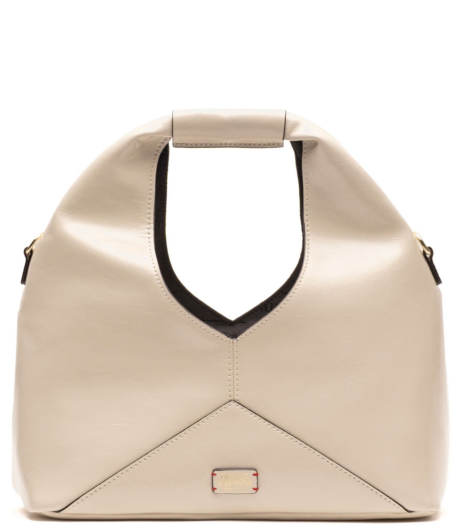 FRANCES VALENTINE Crescent Leather Handle Tote Bag