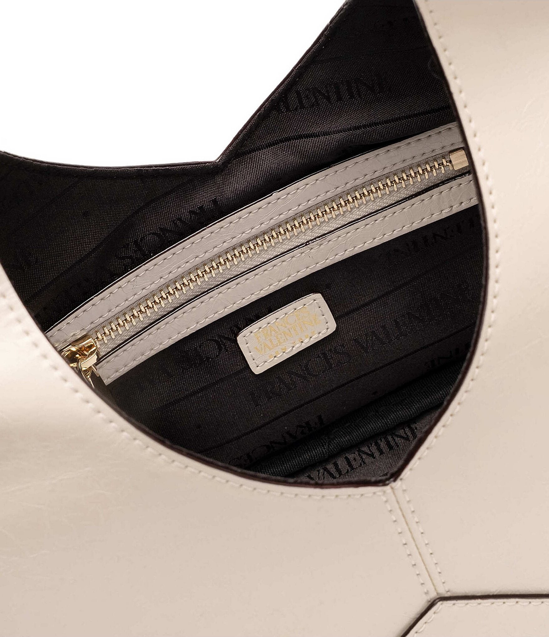 FRANCES VALENTINE Crescent Leather Handle Tote Bag
