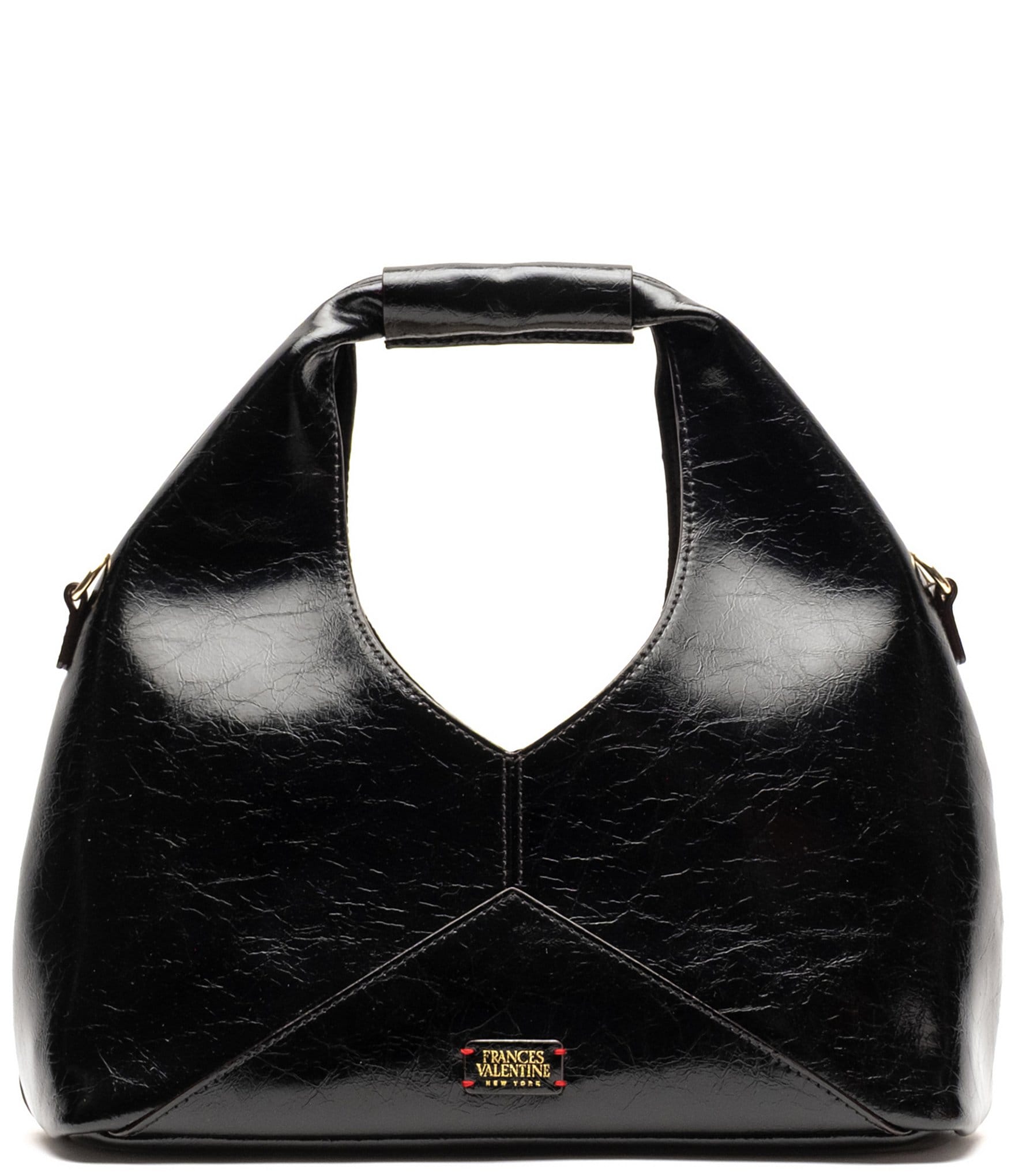 FRANCES VALENTINE Crescent Leather Handle Tote Bag